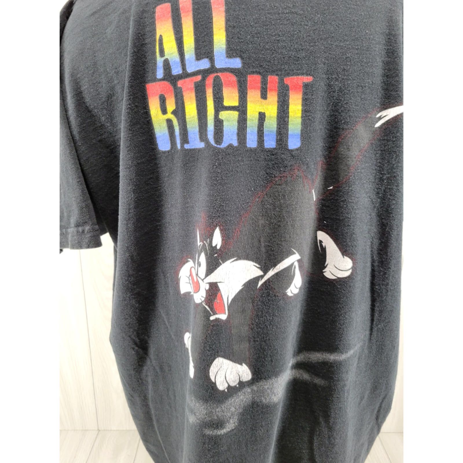 Vintage VINTAGE Looney Tunes Tweety-Bird Shirt Womens 22w/24w 90s Shirt Womens 90s Logo Cartoon Tweety Black Cotton Knit Short Sleeve Regular (Mens, Womens) Size 3XL / US 20-22 - 7 Thumbnail