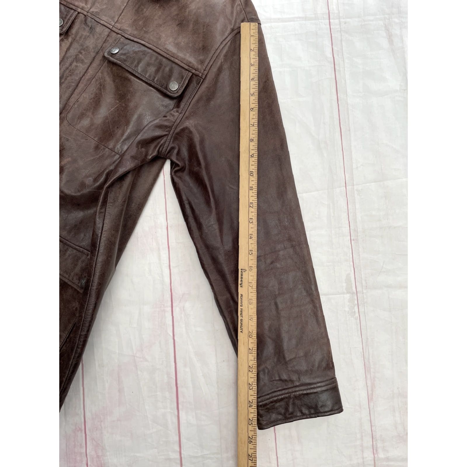 Calvin Klein VINTAGE Calvin Klein Brown Leather Chore Jacket Bomber Motorcycle Men’s Medium Size US M / EU 48-50 / 2 - 6 Thumbnail
