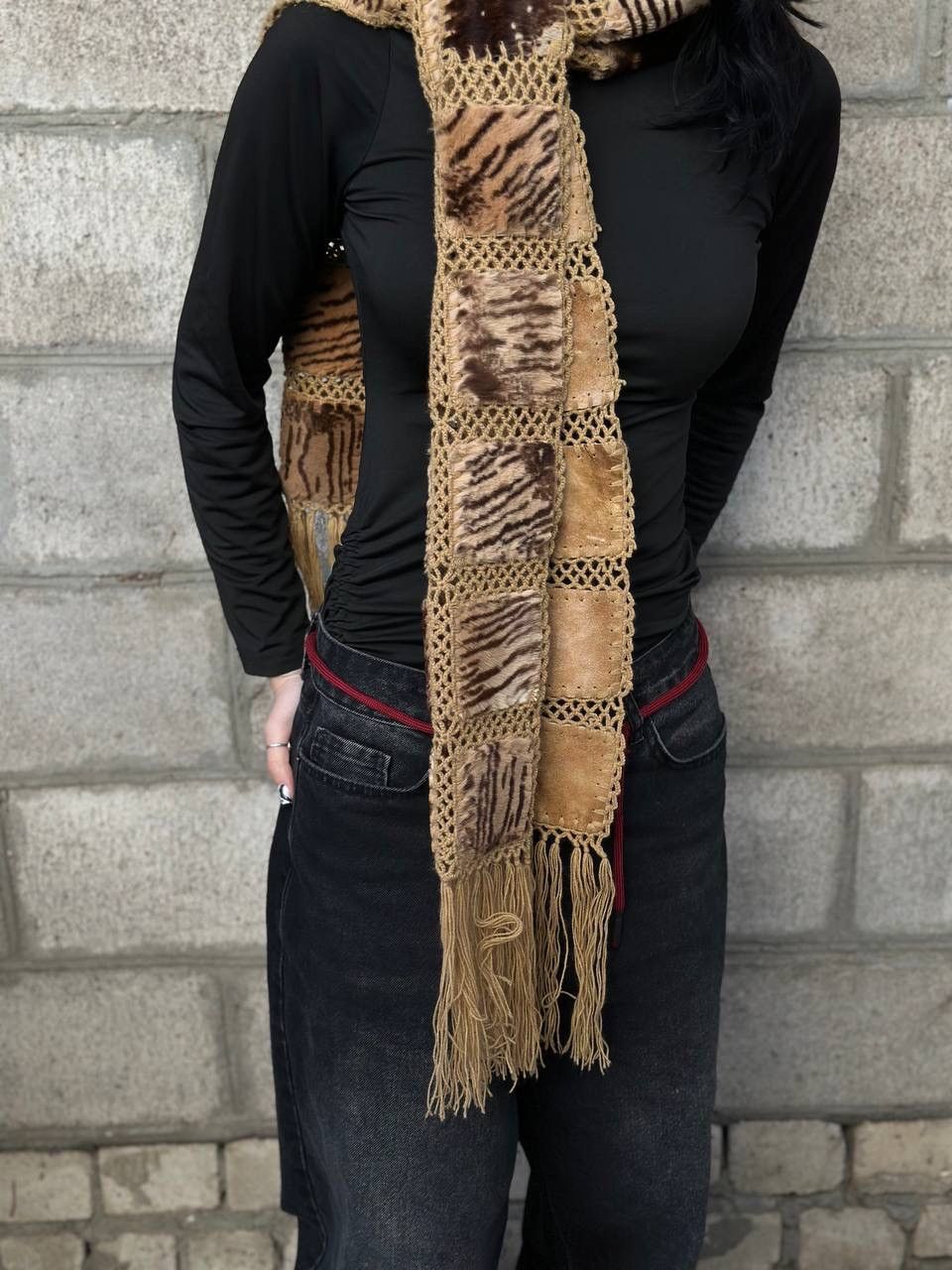 POST ARCHIVE FACTION (PAF) VTG Japanese Style Scarf 160 cm Hype Trend Archival 00s USA Size ONE SIZE - 3 Thumbnail
