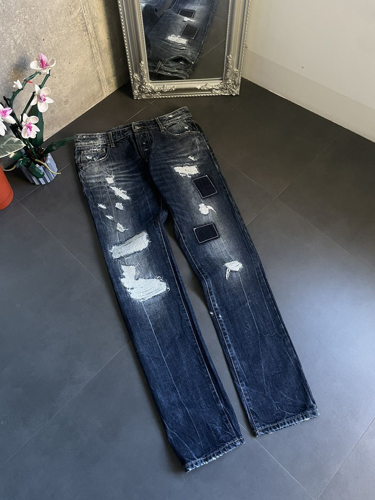 Japanese Brand Vintage Japanese Patchwork Boro Distressed Denim Size US 32 / EU 48 - 2 Thumbnail