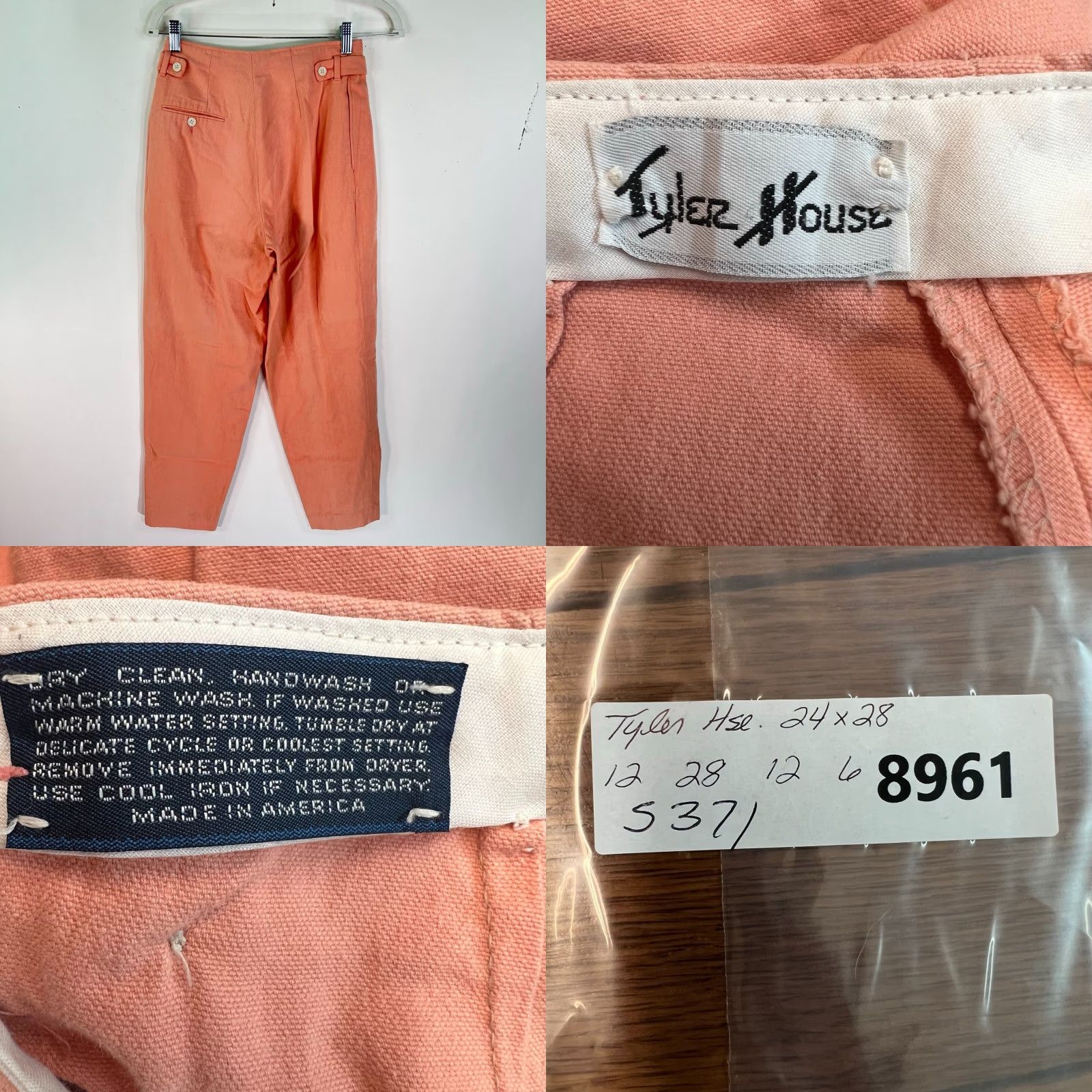 Vintage VINTAGE Tyler House Pleated Mom Pants Women Coral 24X28 Cotton Linen High Rise 80s 90s Dress Pants Womens Size 42" / US 20 - 8 Thumbnail