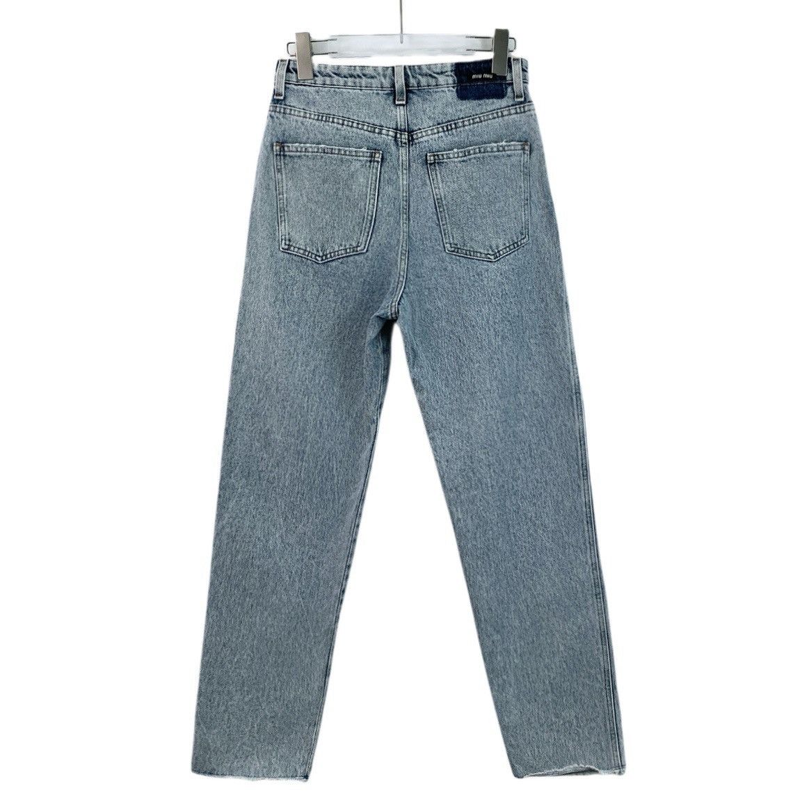 Miu Miu MiuMiu Blue Logo Denim Pants K26WX Size 25" / US 0 / IT 36 - 2 Thumbnail