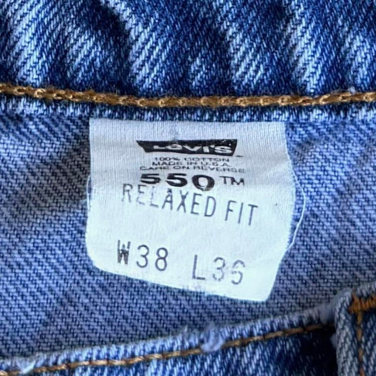 Levi's × Levi's Vintage Clothing Vintage 90s Levi’s 550 Made In USA Relaxed Fit Denim Jeans Size US 36 / EU 52 - 3 Thumbnail