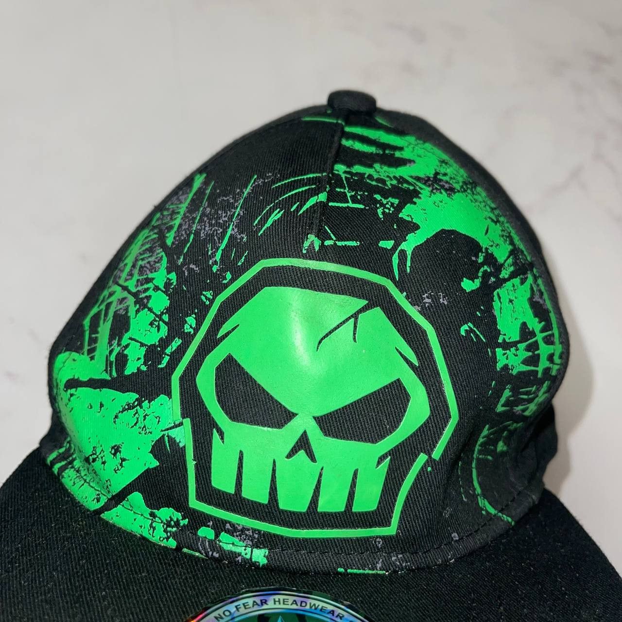No Fear No Fear Green Black Baseball Cap Hat Adjustable Strap Size ONE SIZE - 6 Thumbnail