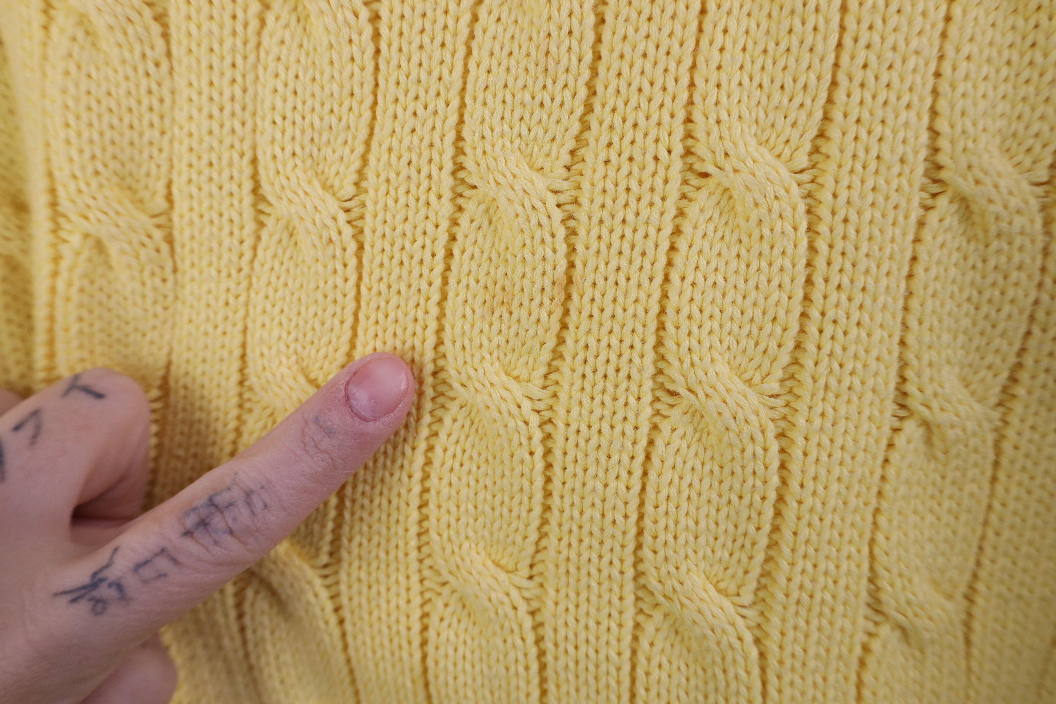 Ralph Lauren Vintage 90s Ralph Lauren Cable Knit Crewneck Sweater Yellow Size US XL / EU 56 / 4 - 5 Thumbnail