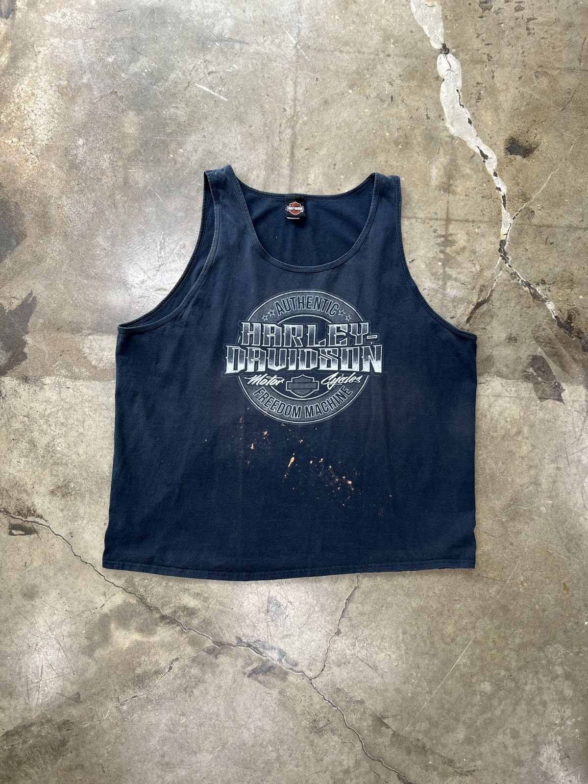 Harley Davidson × Vintage Harley Davidson Freedom Machine Rockstar Motorcycle Tank 3XL Size US XXL / EU 58 / 5 - 6 Thumbnail