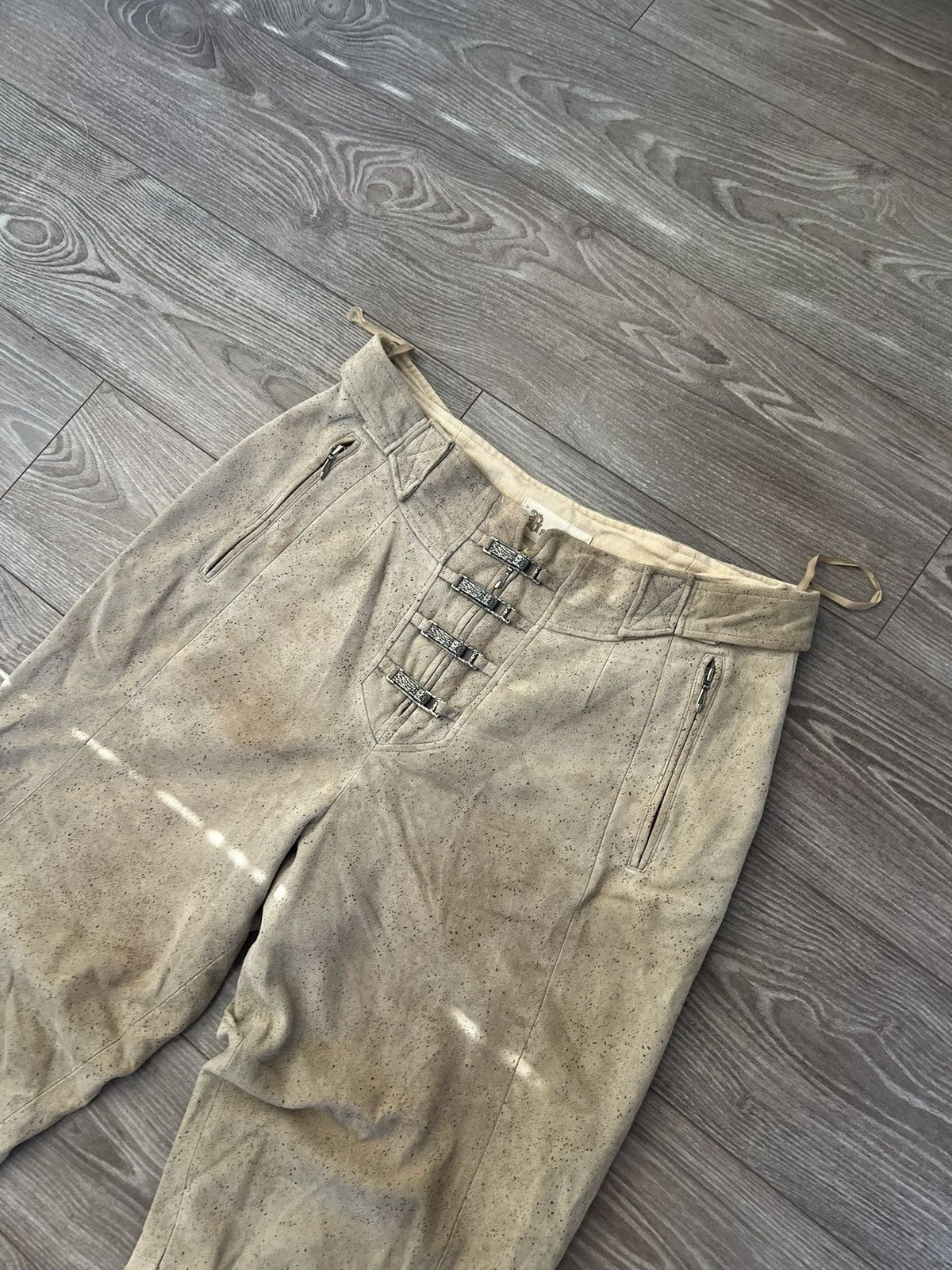 Leather ‼️Hand Made Leather Riding Casual Made in Italy Ykk Pants‼️ Size US 34 / EU 50 - 11 Thumbnail