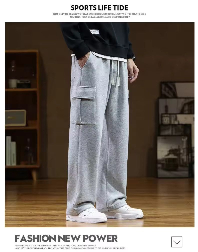 Japanese Brand Gray Baggy Cargo Trouser Size US 31 - 3 Thumbnail