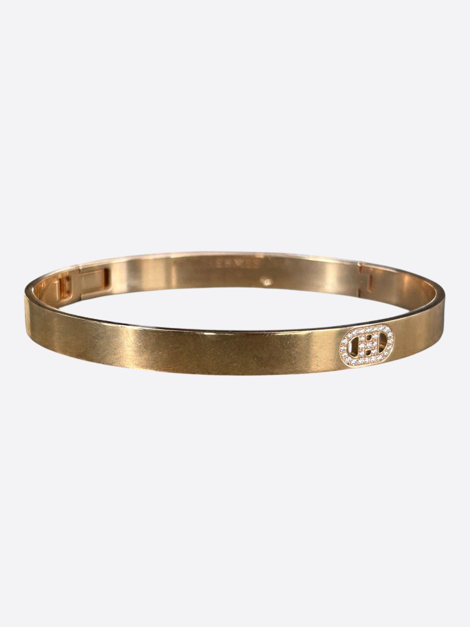 Hermes Hermes Yellow Gold & Diamond H d'Ancre Bracelet Size ONE SIZE - 2 Thumbnail