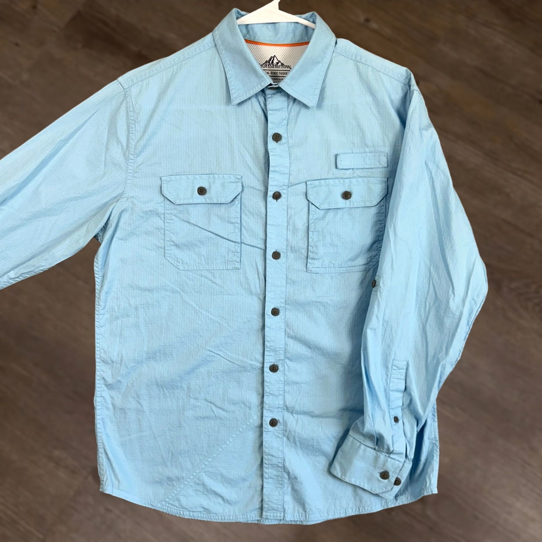 Croft & Barrow Croft Barrow Shirt Mens Medium Blue Quick Dry Ripstop Vented Pockets Hiking Button-Up Shirt Size US M / EU 48-50 / 2 - 1 Thumbnail
