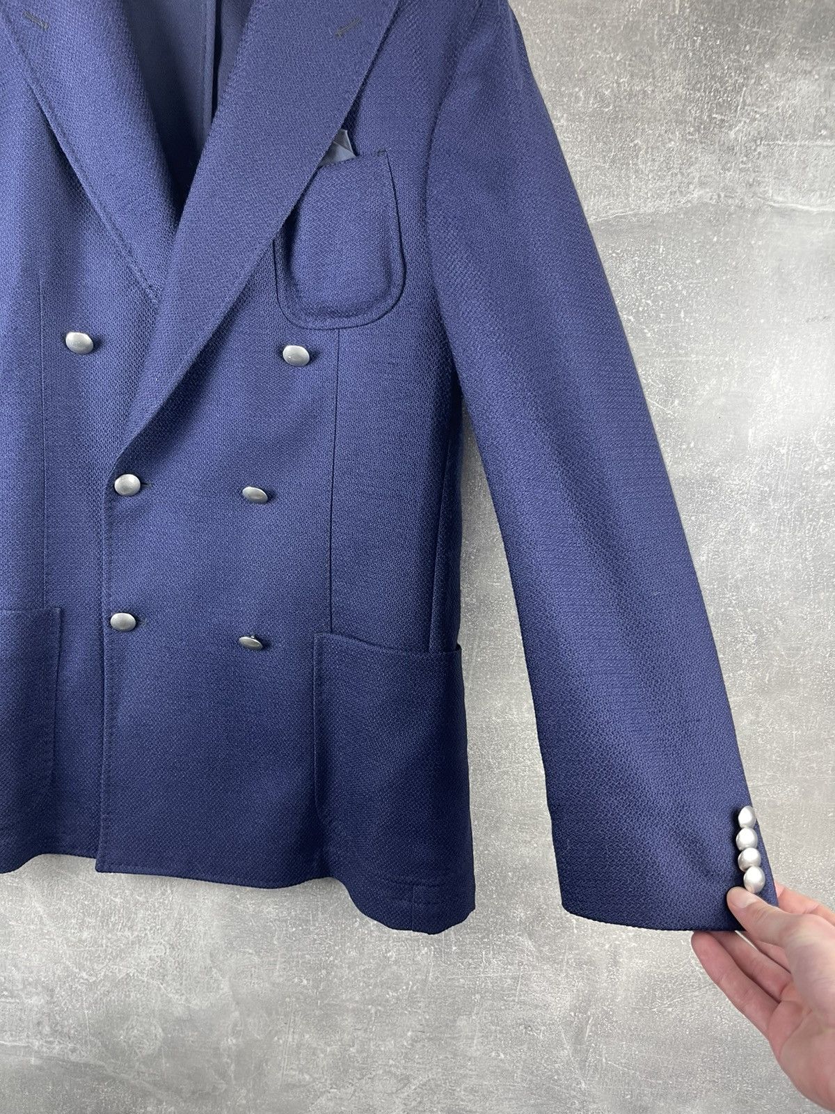 Boggi Boggi Milano Double Breasted Wool Blend Blazer Navy Size 52 Size US L / EU 52-54 / 3 - 4 Thumbnail