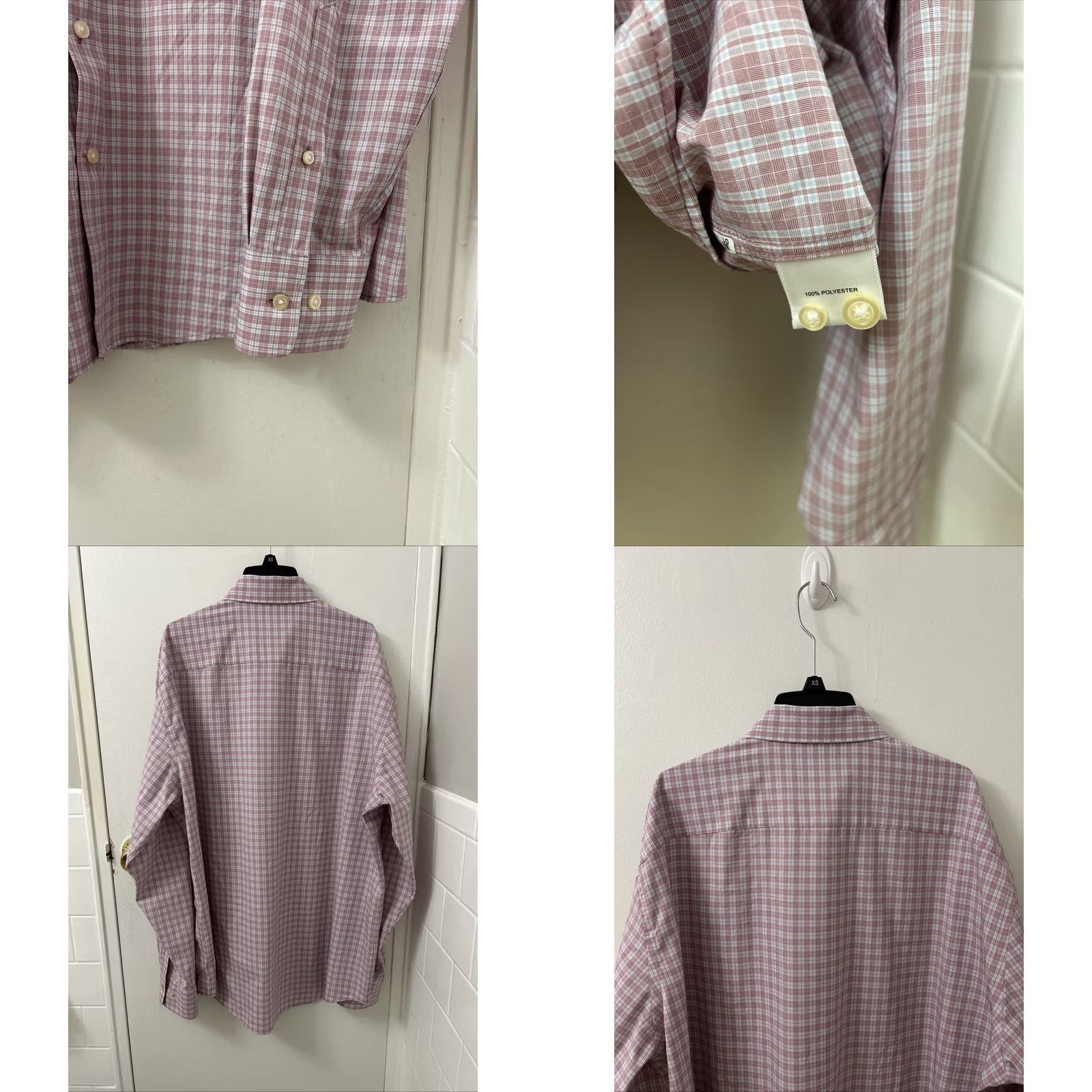 Peter Millar Peter Millar Summer Comfort Shirt Mens XL Pink Blue Plaid Button Up Pocket L/S Size US XL / EU 56 / 4 - 8 Thumbnail