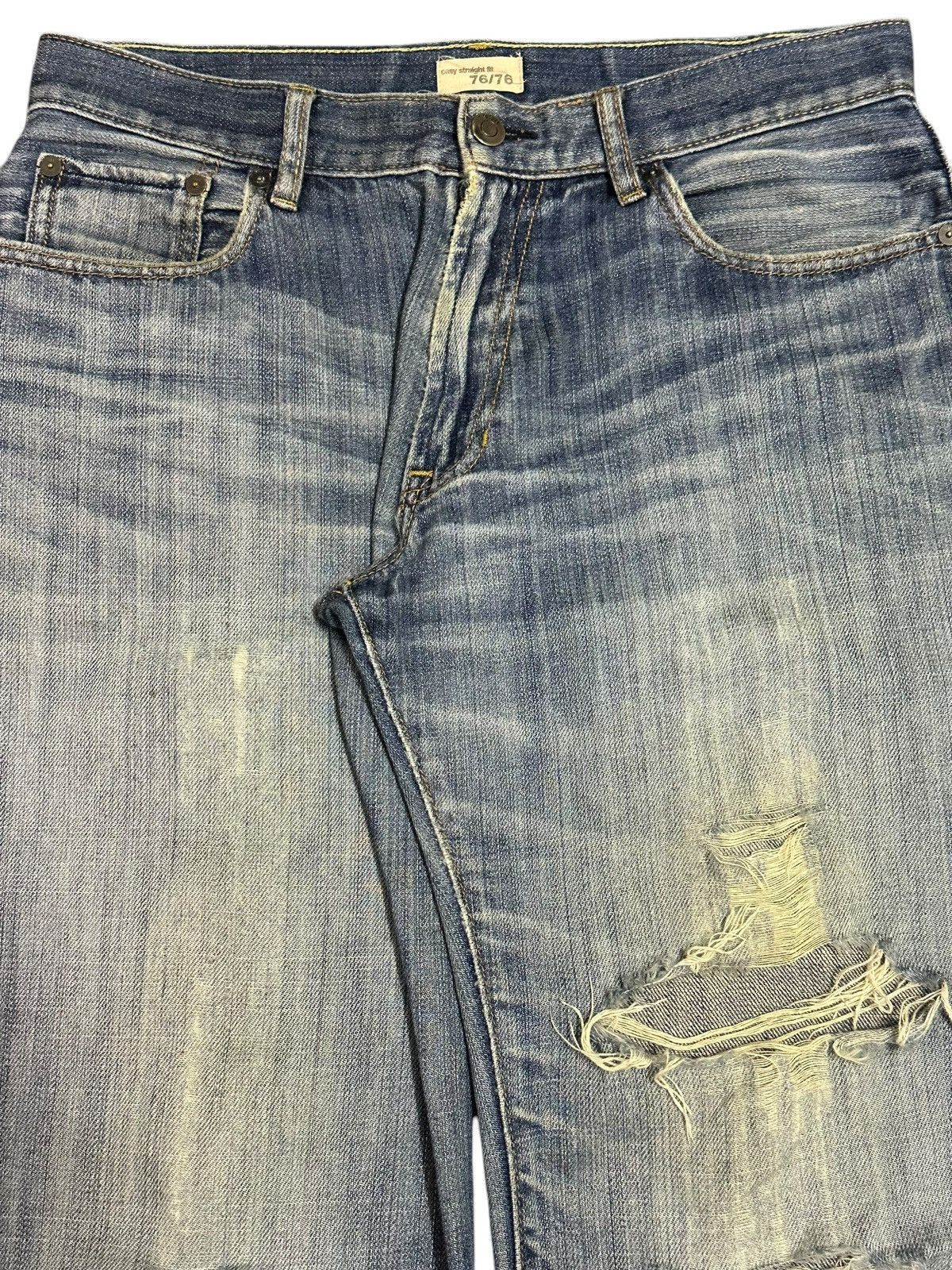 Gap Vintage Gap Blue Faded Wash Distressed Style Baggy Jeans Size US 32 / EU 48 - 4 Thumbnail