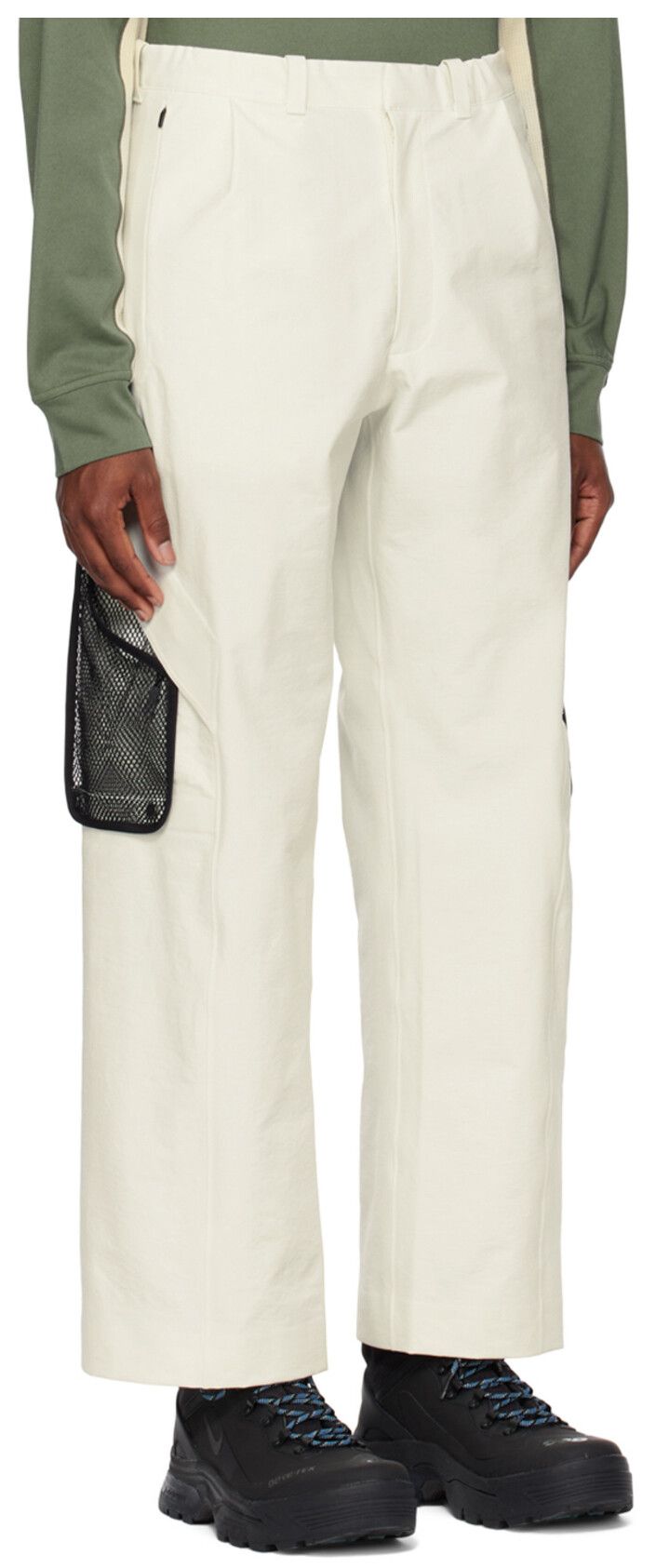 Goldwin Off-White Double Cloth Straight Cargo Trousers Size US 29 - 7 Thumbnail