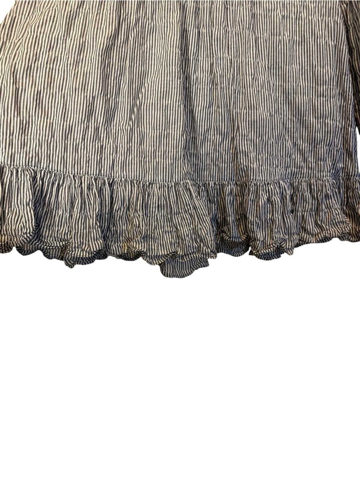 Other Masscob Women’s Beachy Striped Ruffle Yoke Cotton Top sz S Size S / US 4 / IT 40 - 4 Thumbnail
