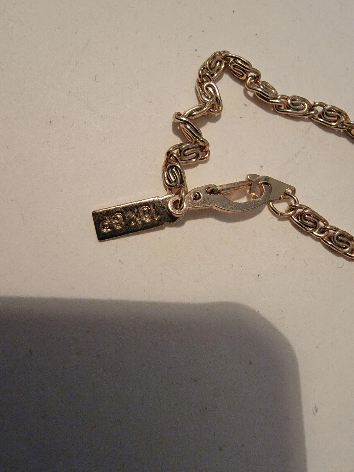 The Unbranded Brand 18k GP Stamped Gold Plated Chain Cuff Bracelet Tennis Size ONE SIZE - 2 Thumbnail