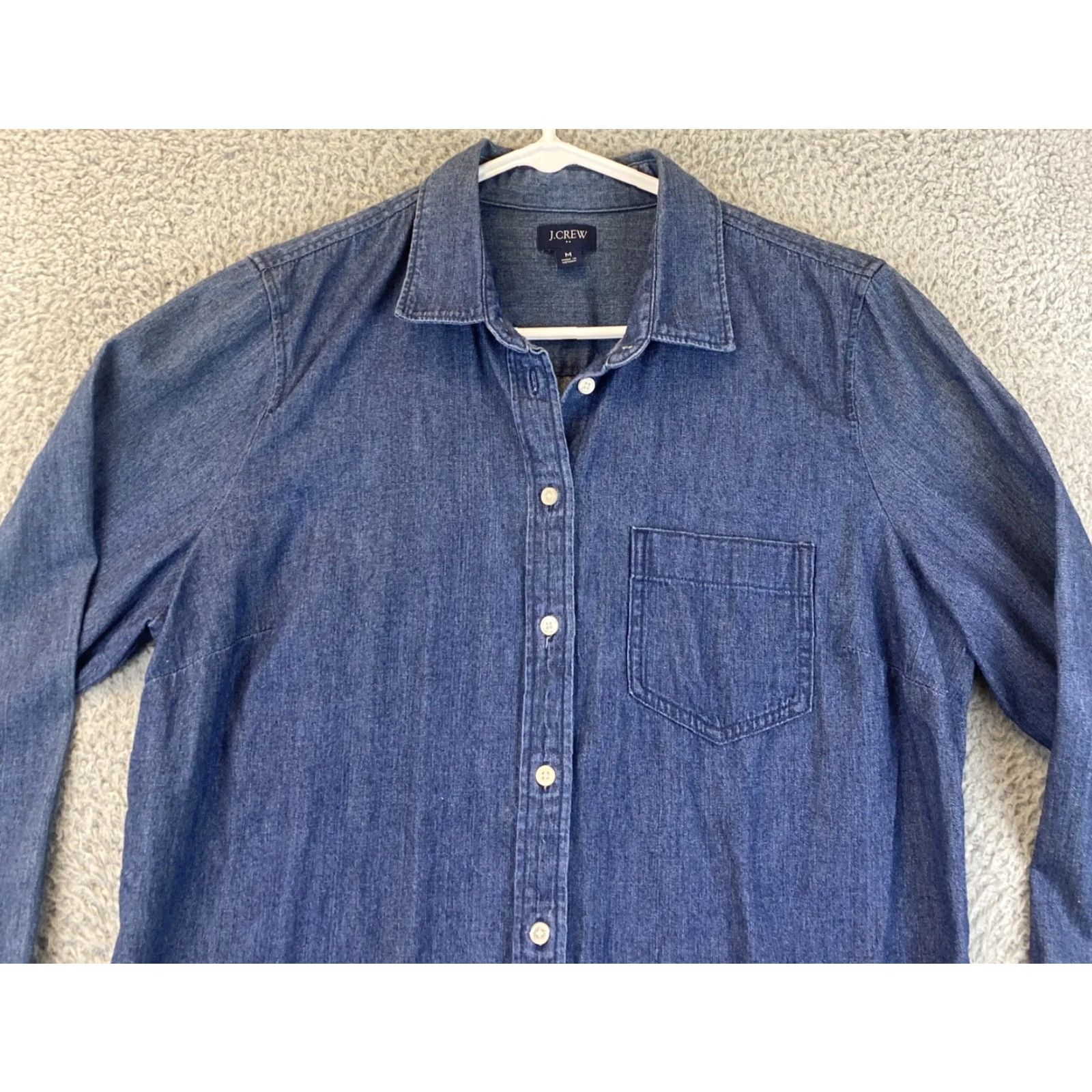 Ralph Lauren LAUREN RALPH LAUREN Women's Blue Long Sleeve Button-Up Shirt with Pockets Size M Cotton Size M / US 6-8 / IT 42-44 - 3 Thumbnail