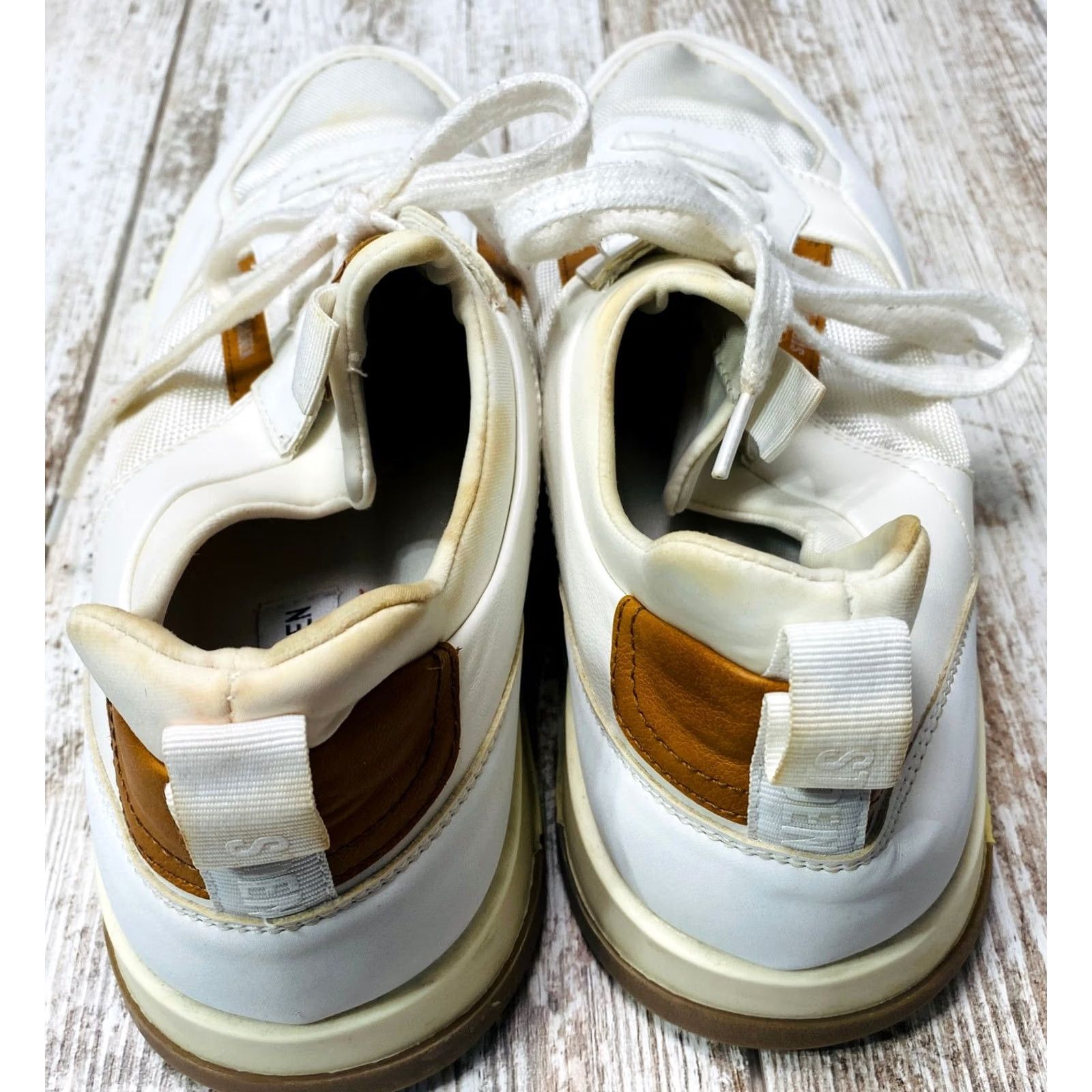 Steve Madden Steve Madden Dandyy Sneaker Mens 13M White Leather Lace Up 1218 Sneakers Mens White Brown Leather Lace Up Casual Size US 13 / EU 46 - 6 Thumbnail