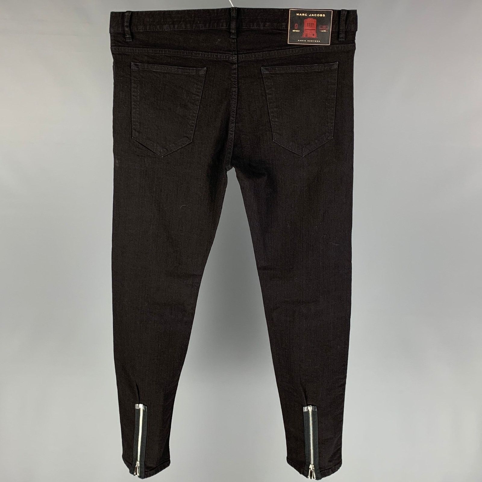 MARC JACOBS Size 36 Black Cotton Zip Fly Slim Jeans