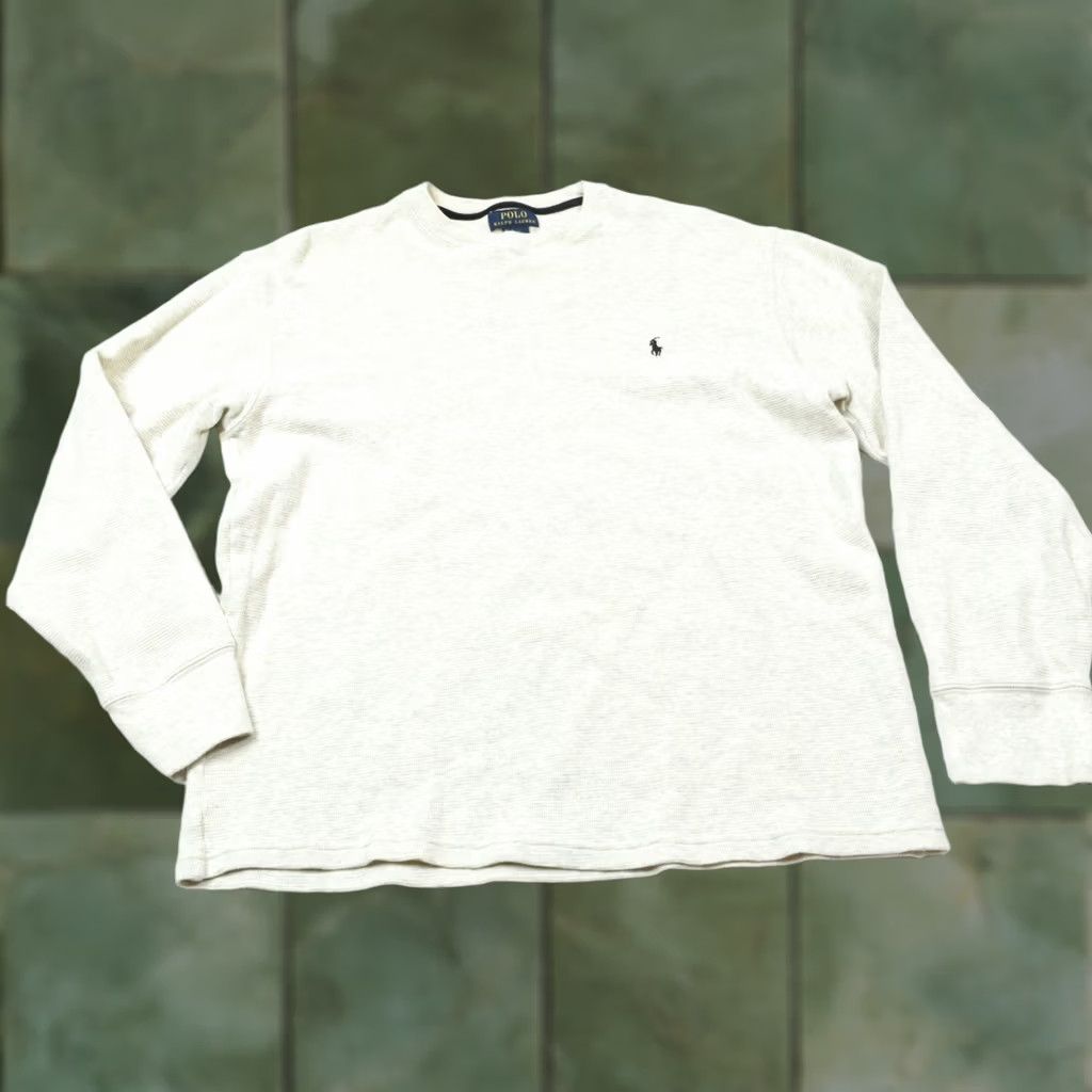 Polo Ralph Lauren Polo Ralph Lauren Waffle-Knit Thermal Shirt Mens 2XL Gray Long Sleeve Slim Fit Crew Neck T-Shirt Winter Fall Spring Size US XXL / EU 58 / 5 - 1 Thumbnail