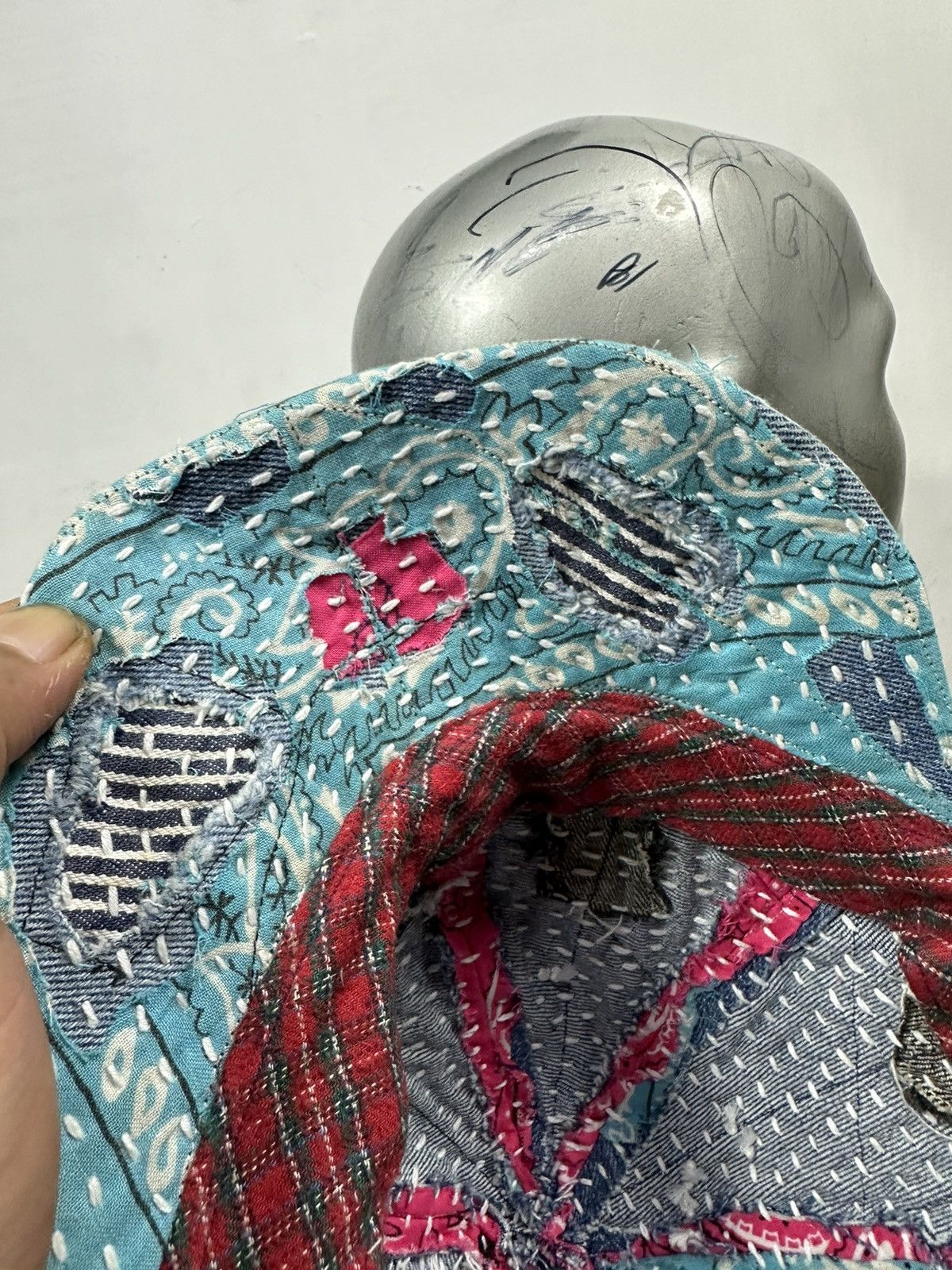 Art Comes First × Handmade Custom Made Distressed Paisley Patchwork Boro hats Size ONE SIZE - 13 Thumbnail