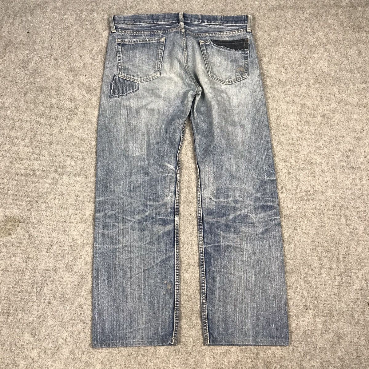 Designer × Japanese Brand DMG DISTRESSED BLUE DENIM PATCHWORK PANTS Size US 30 / EU 46 - 7 Thumbnail