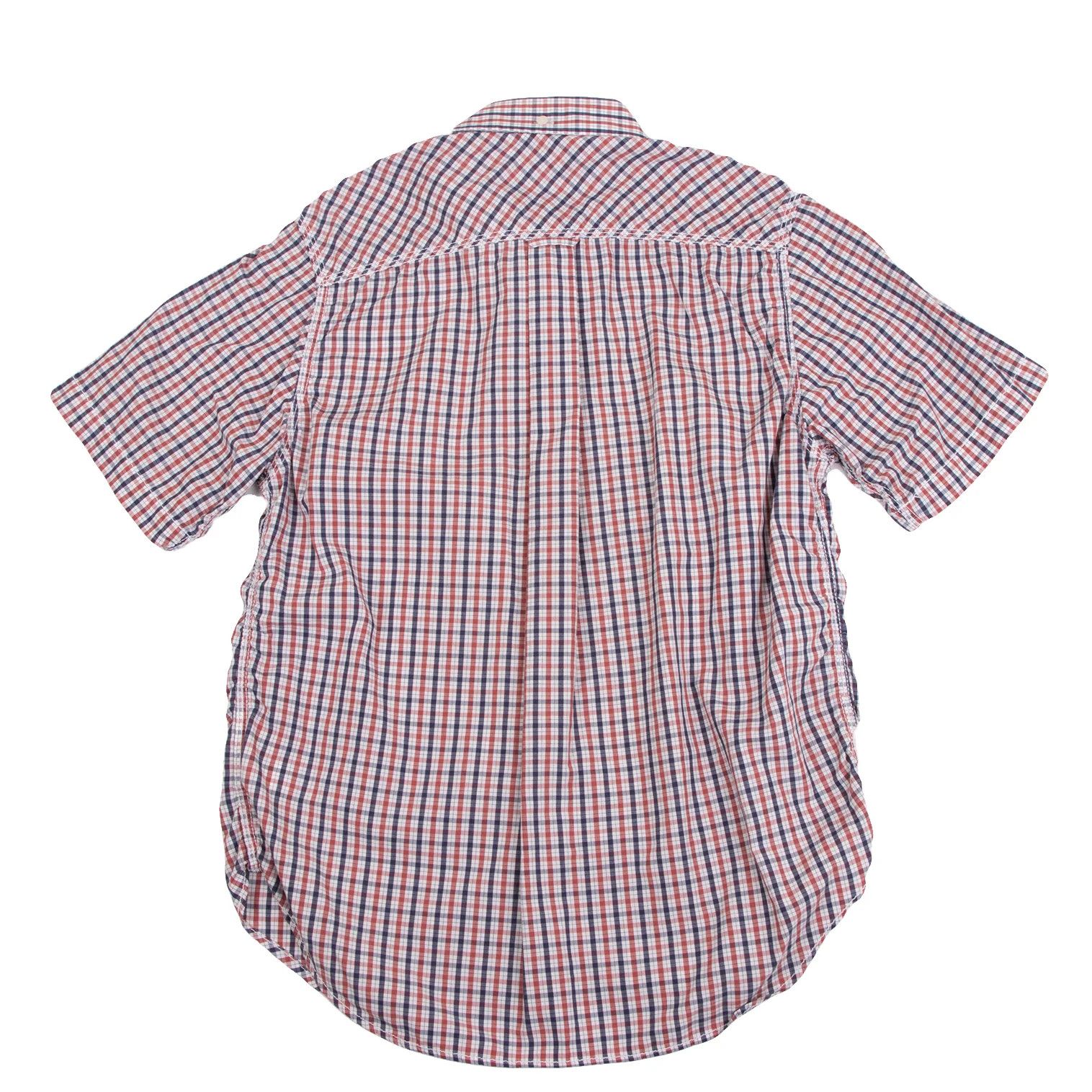 Junya Watanabe Zipper Pocket Puckering Check Short Sleeve Shirt Navy Red Size US S / EU 44-46 / 1 - 12 Thumbnail