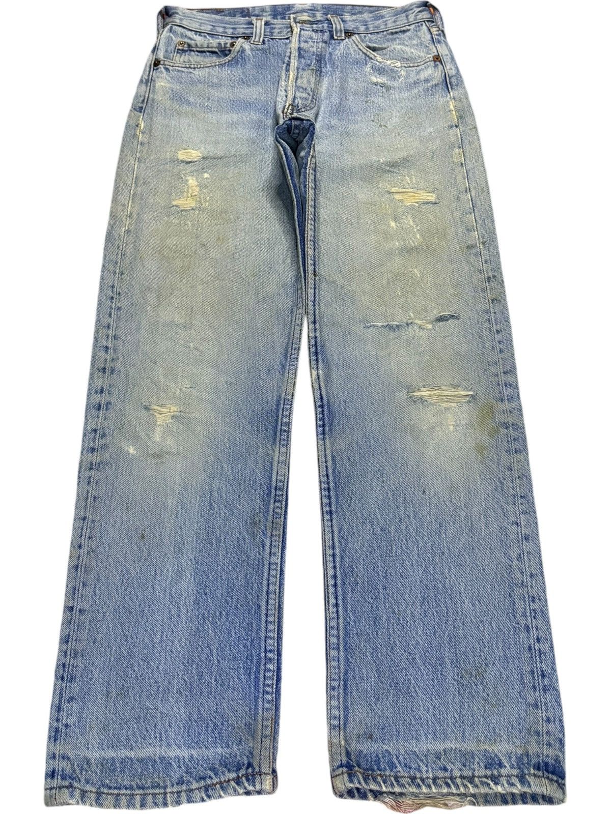 Levi's × Levi's Vintage Clothing Vintage 80s Levis 501 Mud Wash Distressed Jeans Size US 27 - 1 Thumbnail