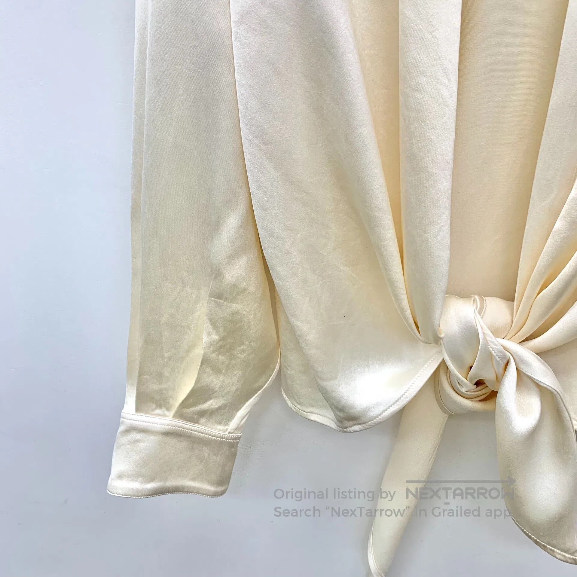 Saint Laurent Paris Saint Laurent Paris Champagne lapel mulberry silk tie wais Size XXS / US 00 / IT 34 - 4 Thumbnail