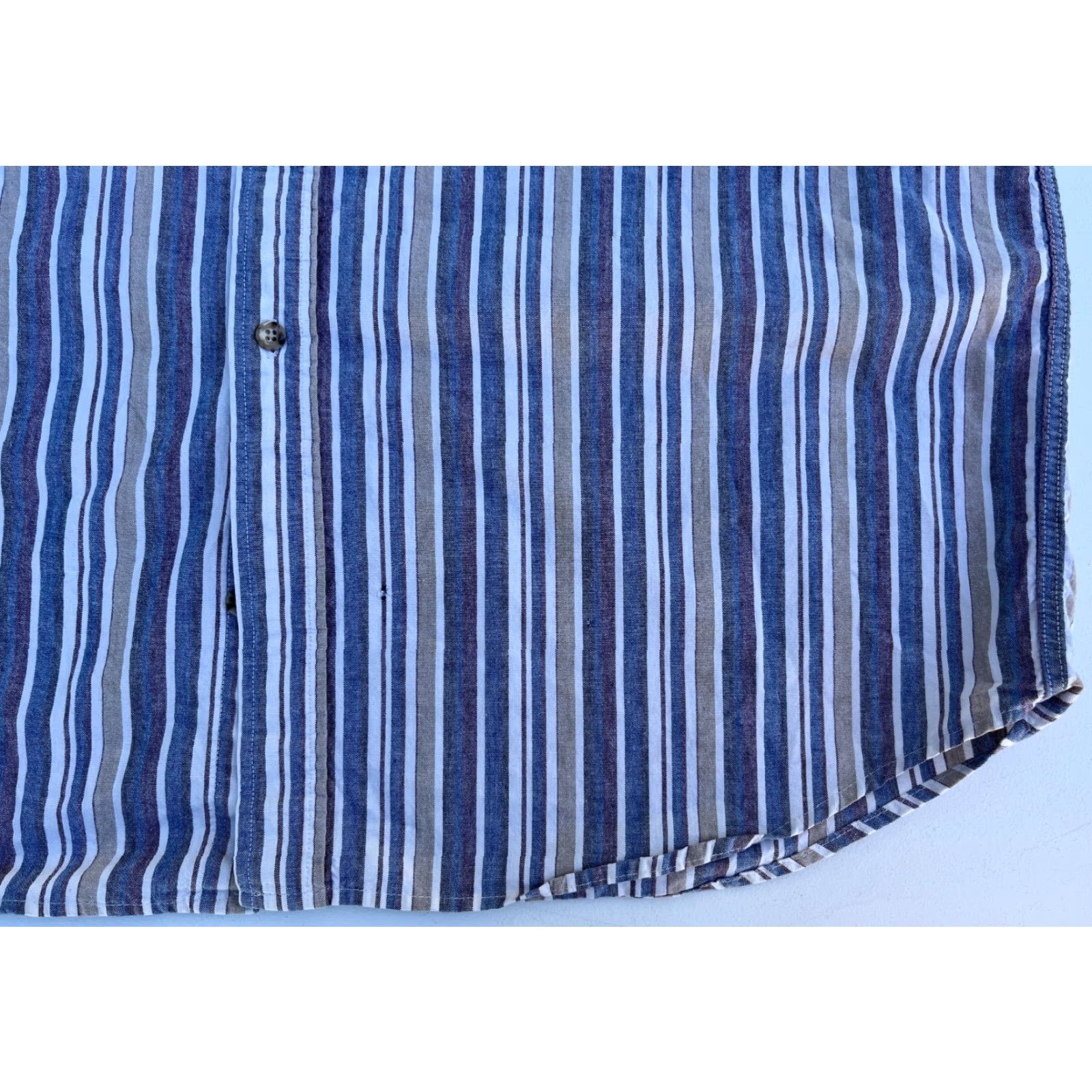 Carhartt VINTAGE Carhartt Short Sleeve Button-Down Shirt Striped XL Blue Mens Shirt Size US XL / EU 56 / 4 - 6 Thumbnail