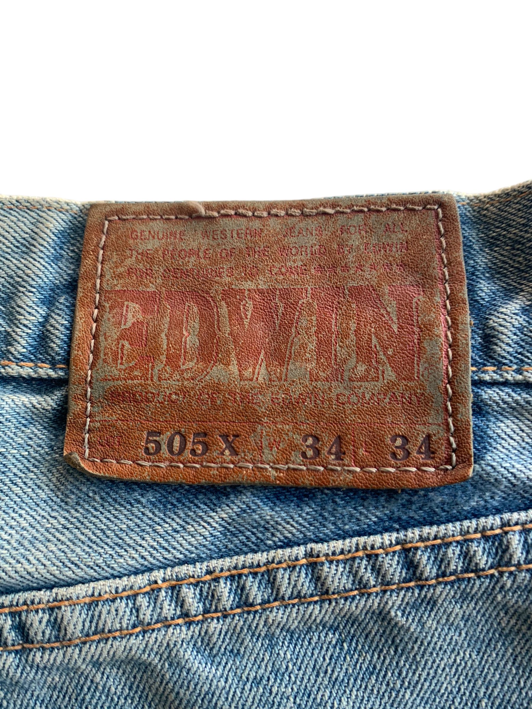 Kapital VINTAGE EDWIN 505X SELVEDGE BAGGY FADED DISTRESSED DENIM Size US 33 - 10 Thumbnail