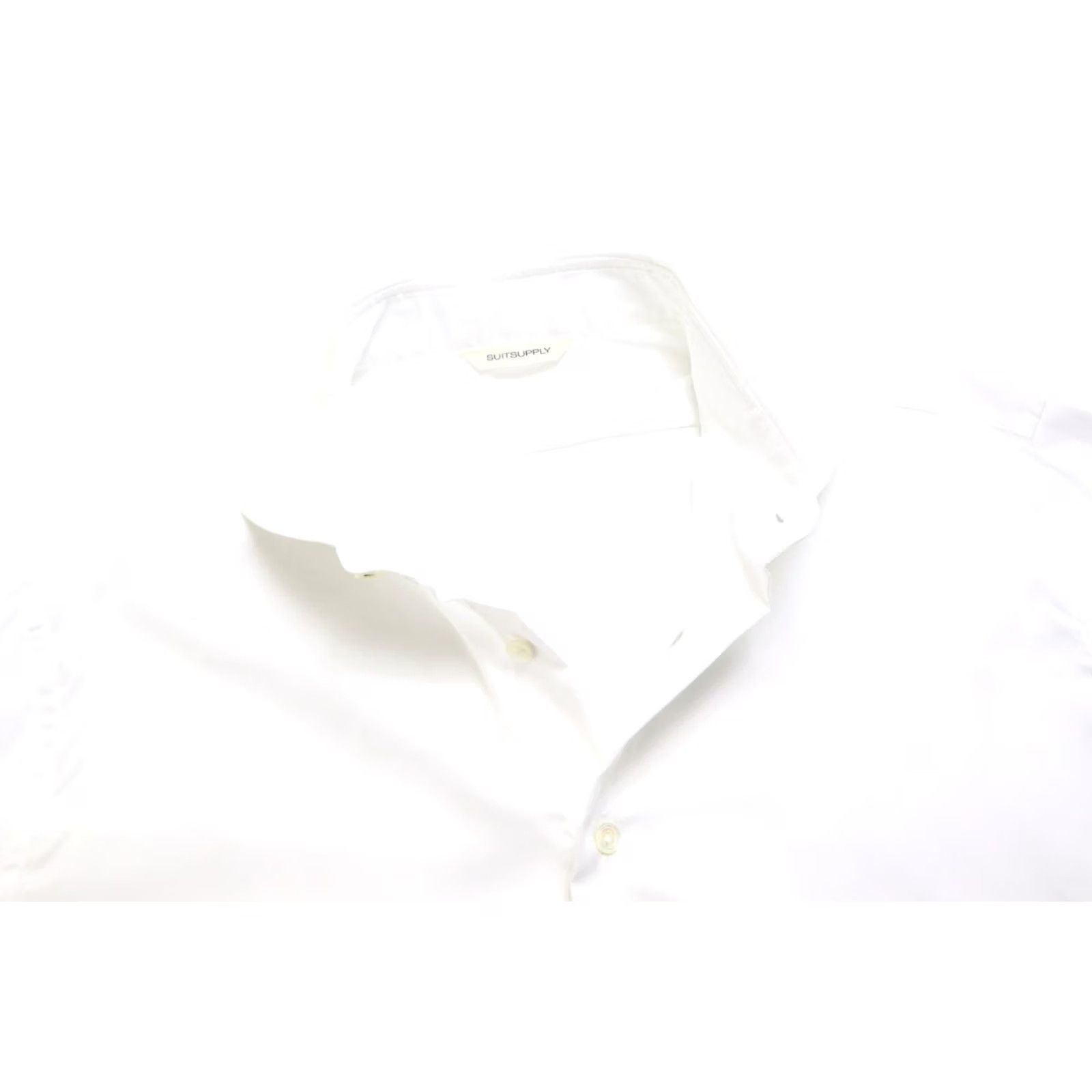 Suitsupply Suitsupply Slim Fit Formal Shirt Men's XL White Double Cuff Dress Shirt Button-Up Size 46R - 4 Thumbnail