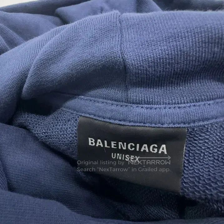 Balenciaga Balenciaga Logo Print Hooded Sweatshirt in Navy. Size US L / EU 52-54 / 3 - 6 Thumbnail