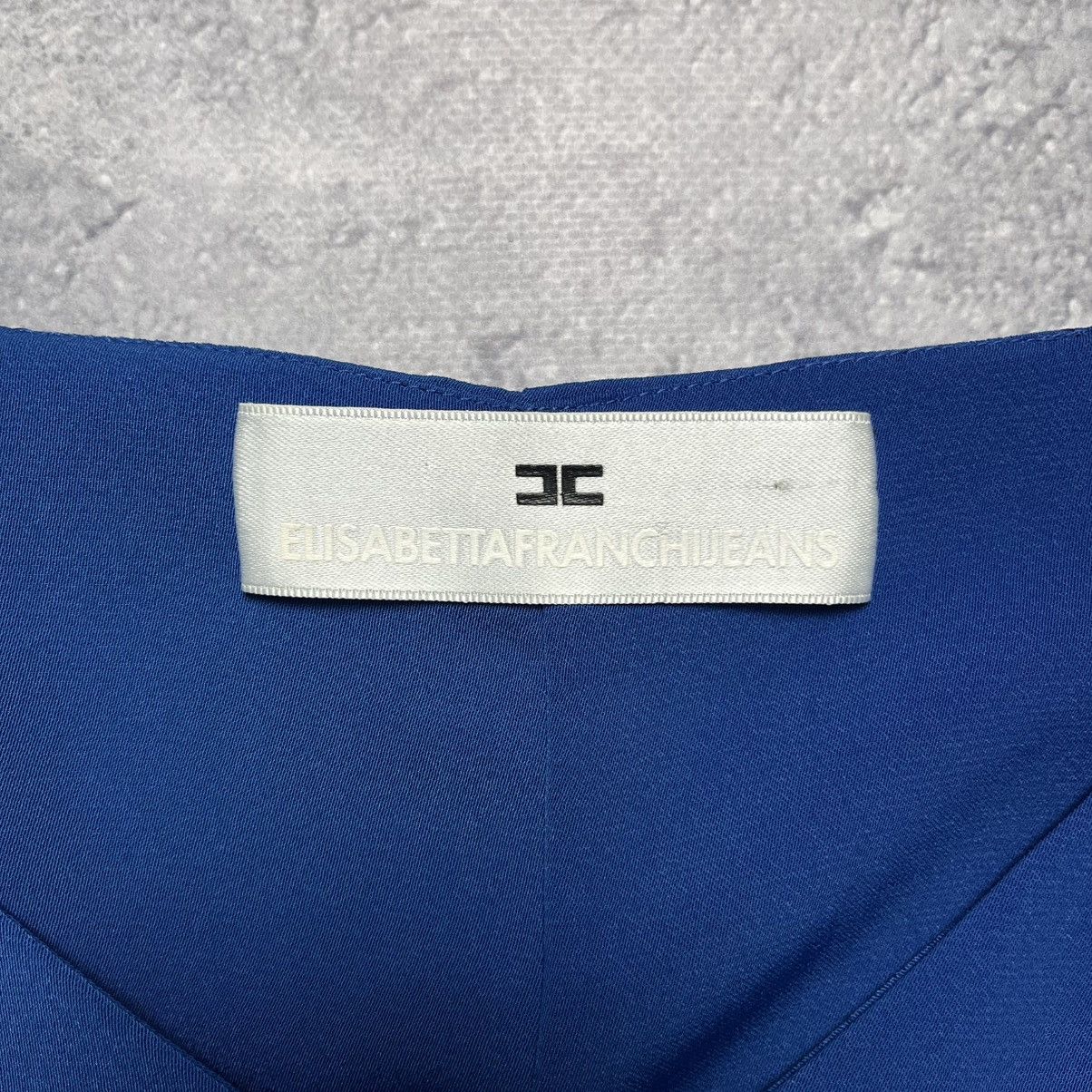 Designer × Elisabetta Franchi Elisabetta Franchi Maxi Blue Dress Luxury Designer Size ONE SIZE - 4 Thumbnail