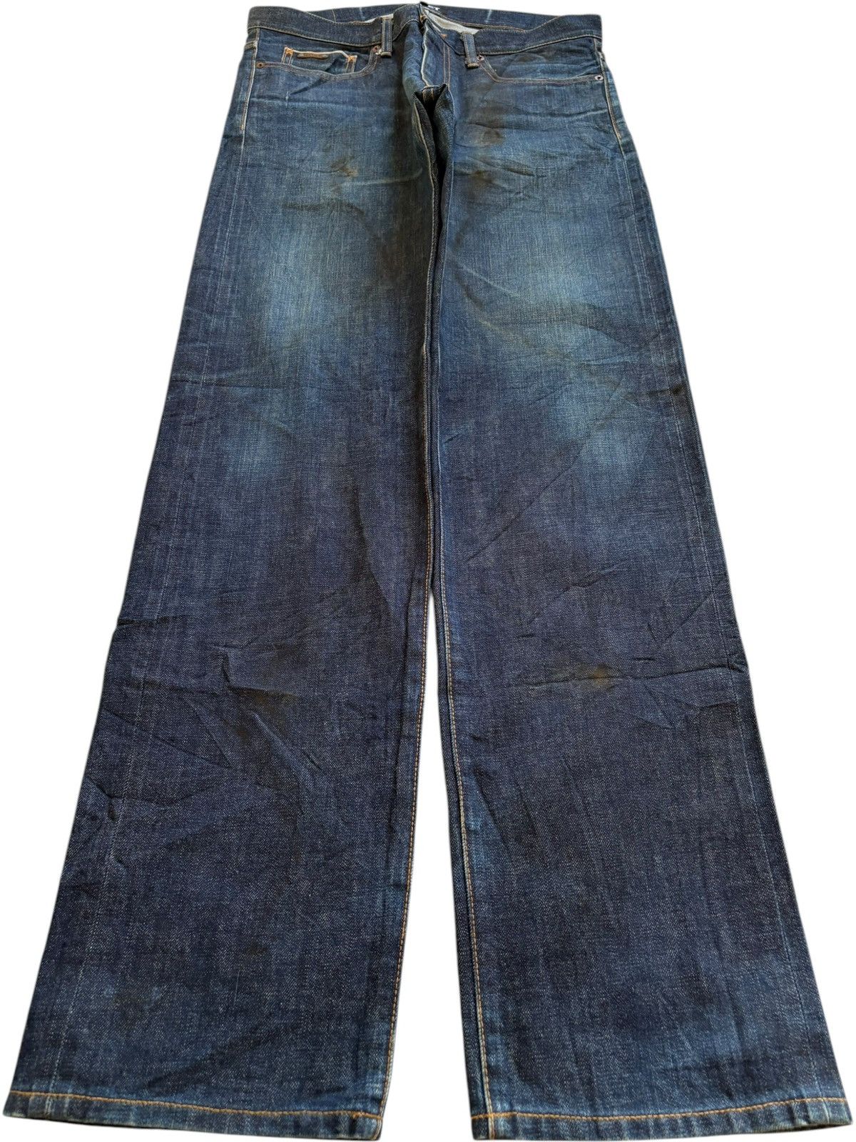 Designer × Japanese Brand Vintage Japanese Brand Raw Denim Selvedge Loose Jeans Size US 33 - 2 Thumbnail