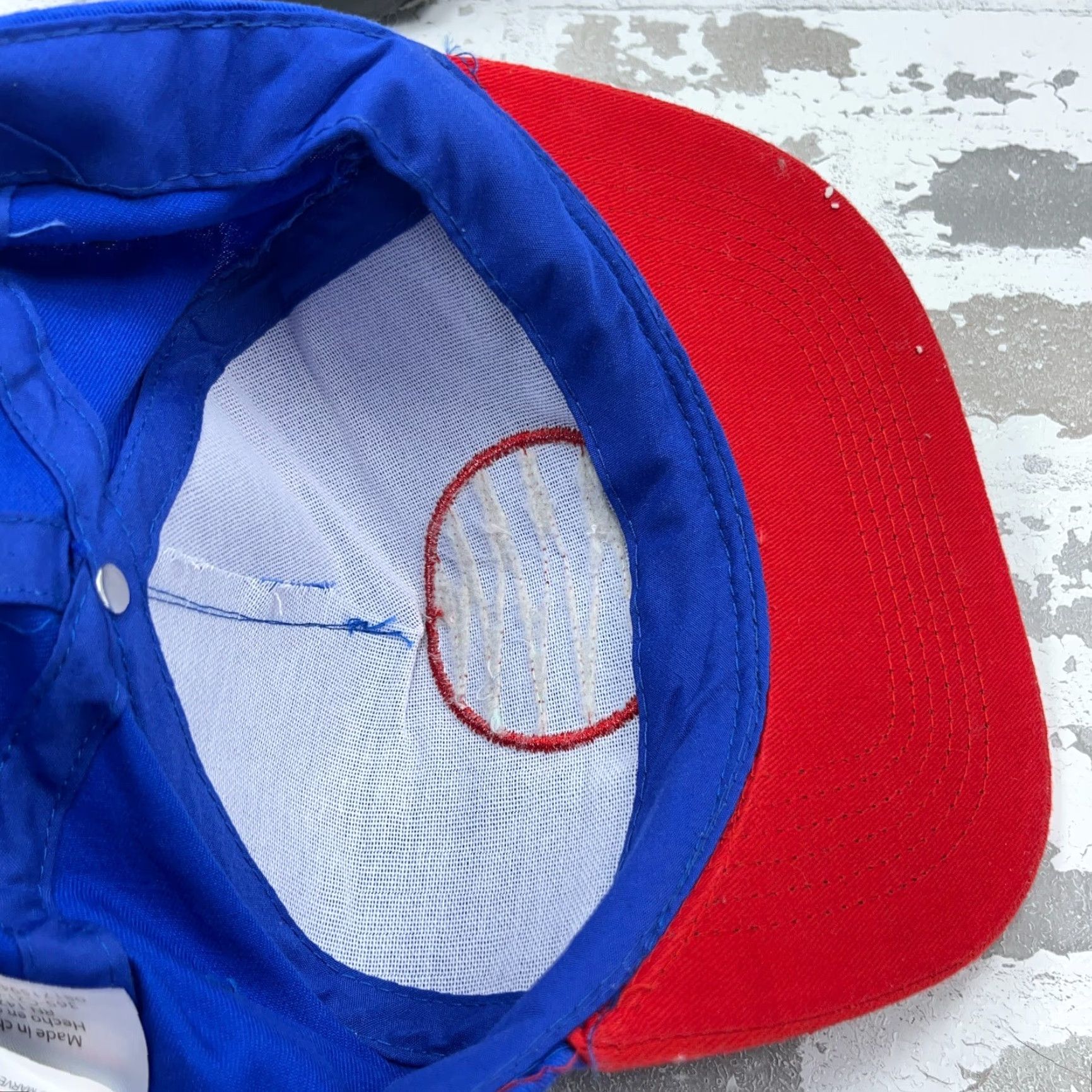 Vintage Captain America Hat Cap Snap Back Blue Red Marvel Comics High Dome Shield Adult Size ONE SIZE - 6 Thumbnail