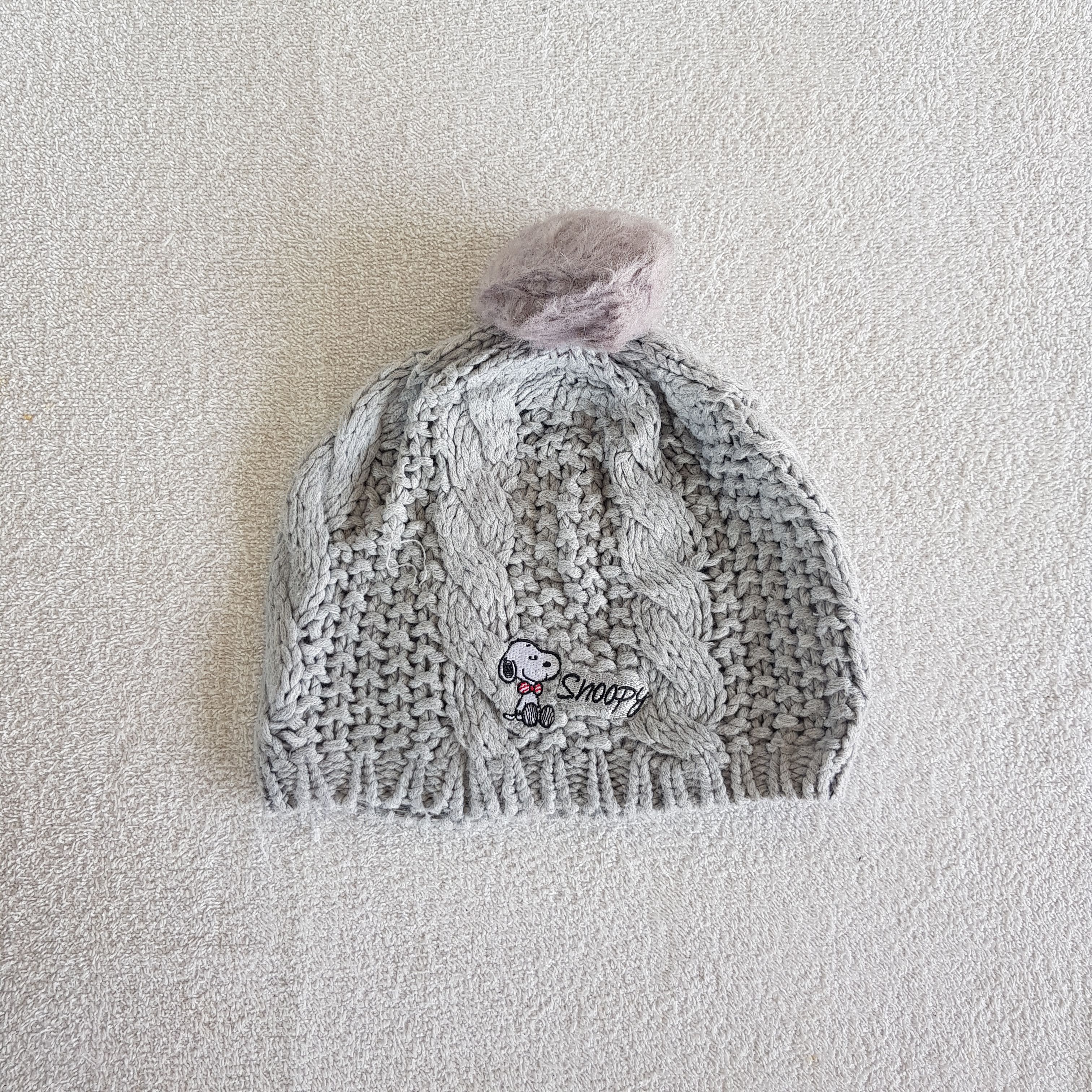 Peanuts Vintage Snoopy Beanie Fair Isle Ribbed Knit Snow Caps Hats. Size ONE SIZE - 5 Thumbnail