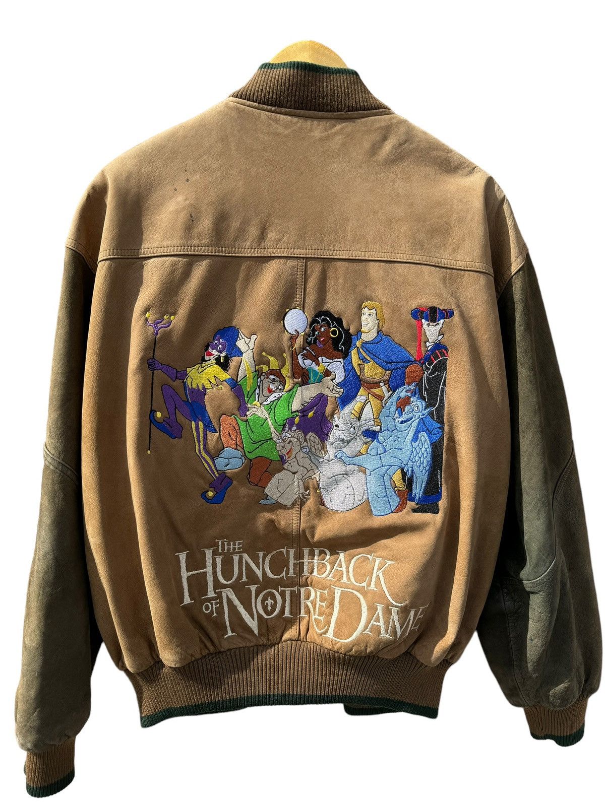 image of Disney Hunchback Of Notre Dame Vintage Jacket Movie in Tan, Men's (Size Large)