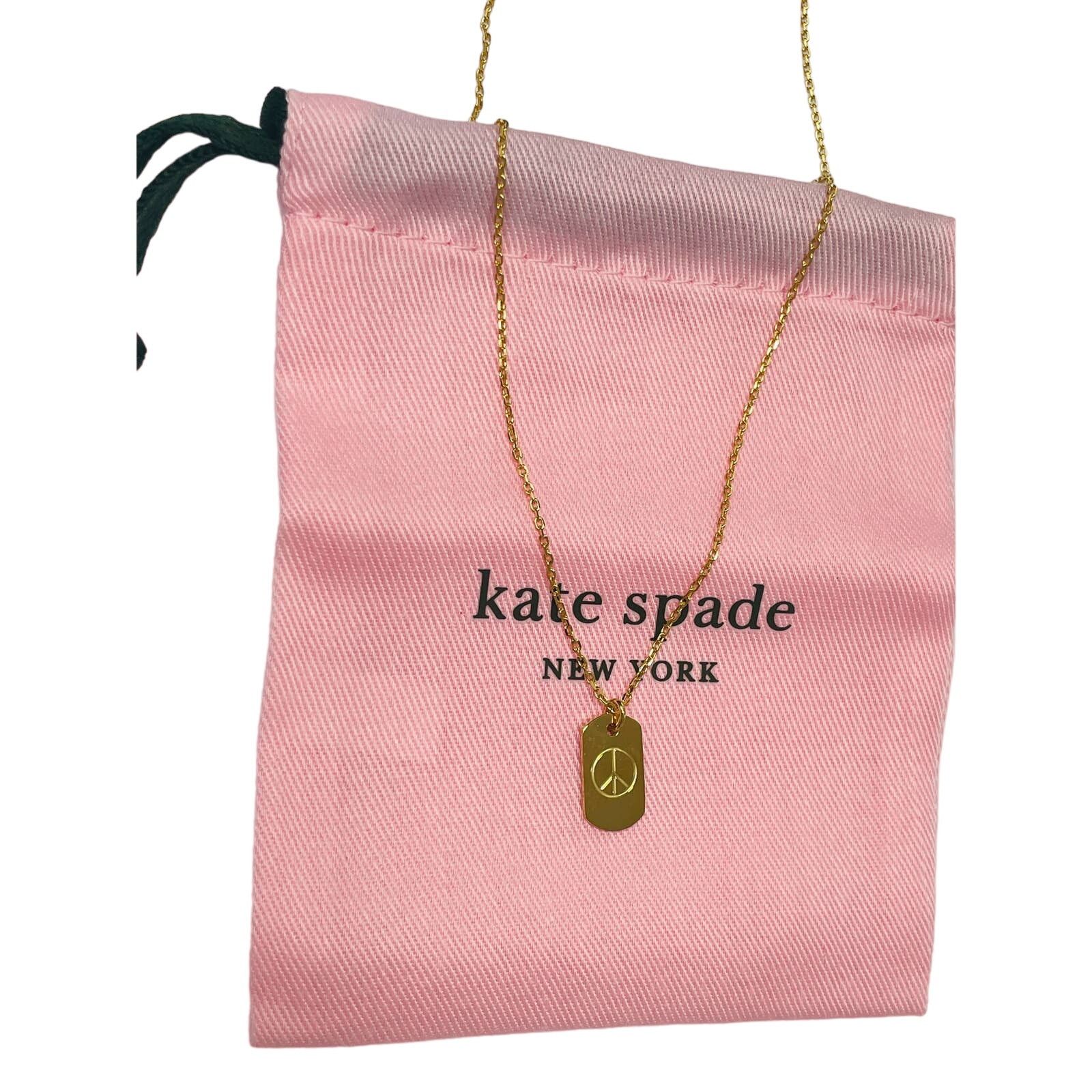 Kate Spade kate spade new york Wishes Peace Pendant Necklace, 16"-19" Size ONE SIZE - 2 Thumbnail