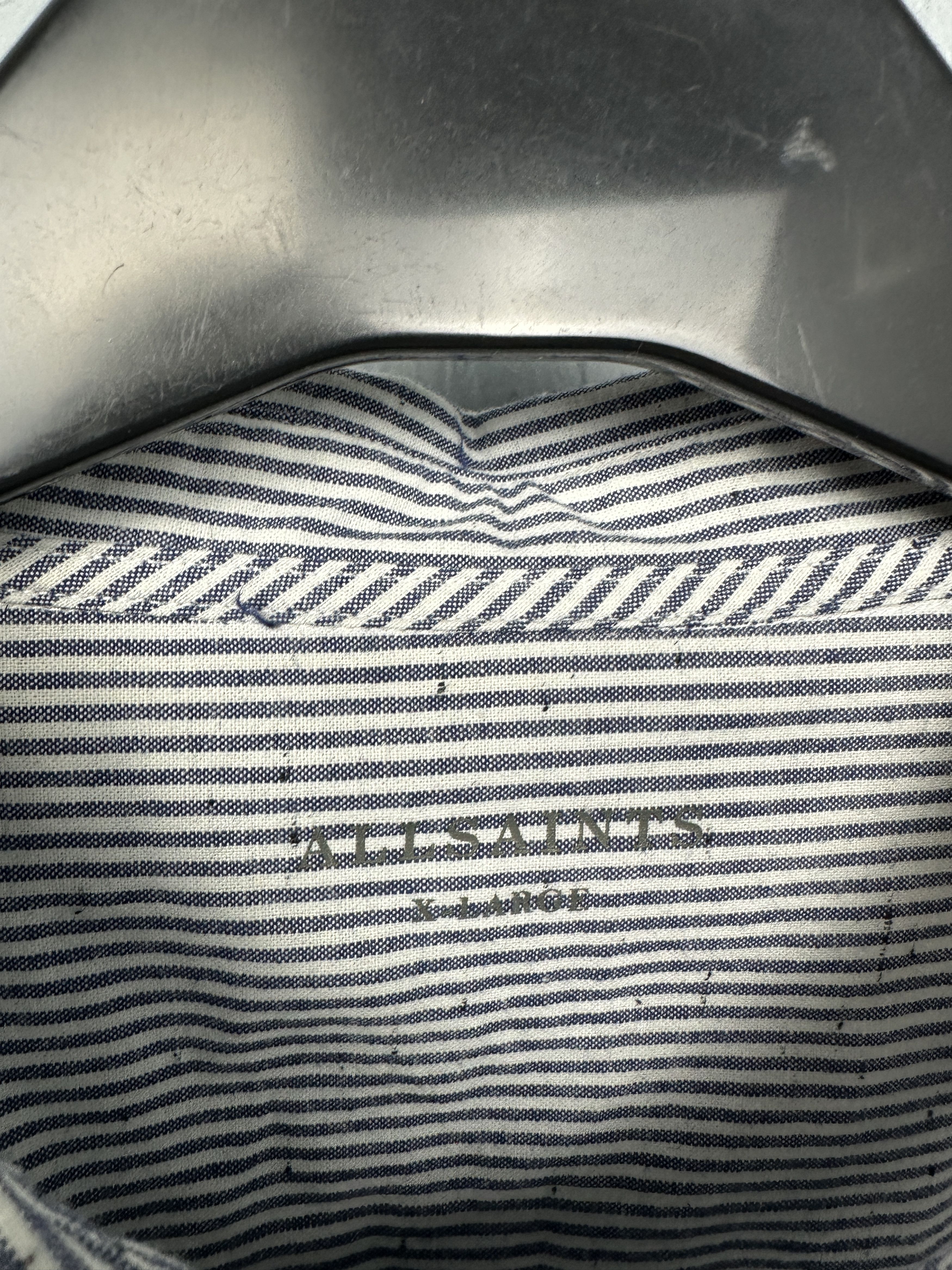 Allsaints Allsaints Delmont Mens Long Sleeve Striped Shirt Size US XL / EU 56 / 4 - 4 Thumbnail