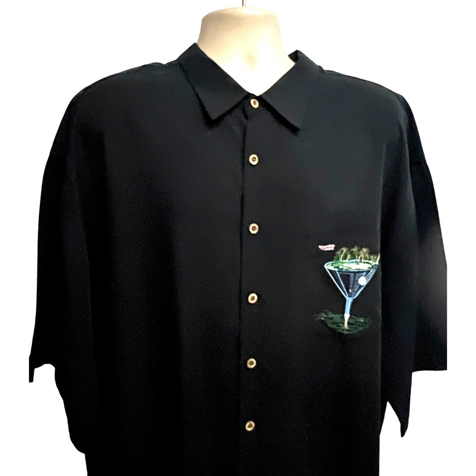 Vintage Bamboo Cay Vintage Black Hawaiian Button Shirt 4XL Pocket Size US XXL / EU 58 / 5 - 4 Thumbnail