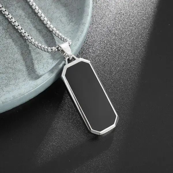 Japanese Brand Classic Black Rectangular Necklace Size ONE SIZE - 1 Thumbnail
