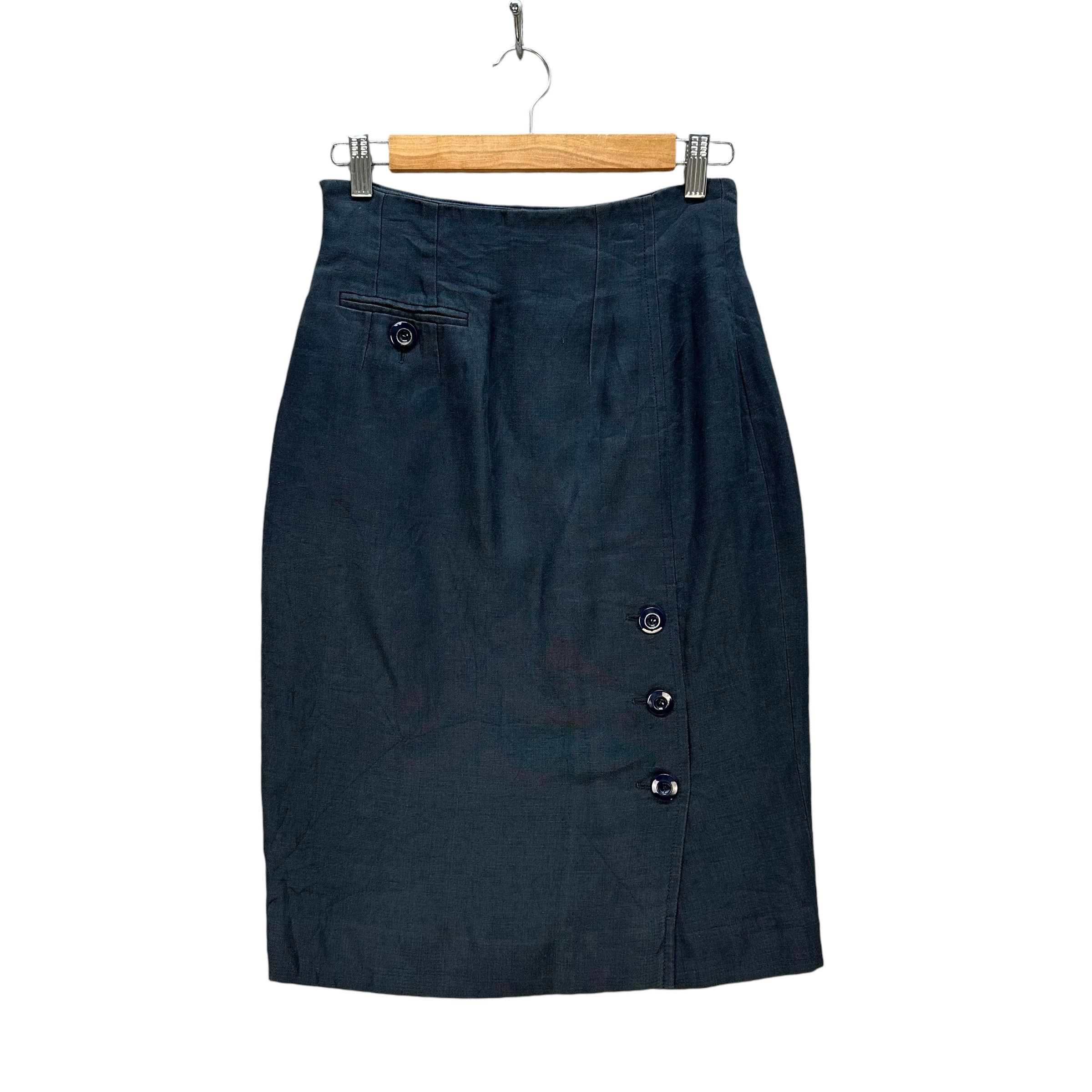Christian Dior Monsieur Vintage 90’s CHRISTIAN DIOR BOUTIQUE Linen Skirt #A68-1640 Size 26" / US 2 / IT 38 - 10 Thumbnail