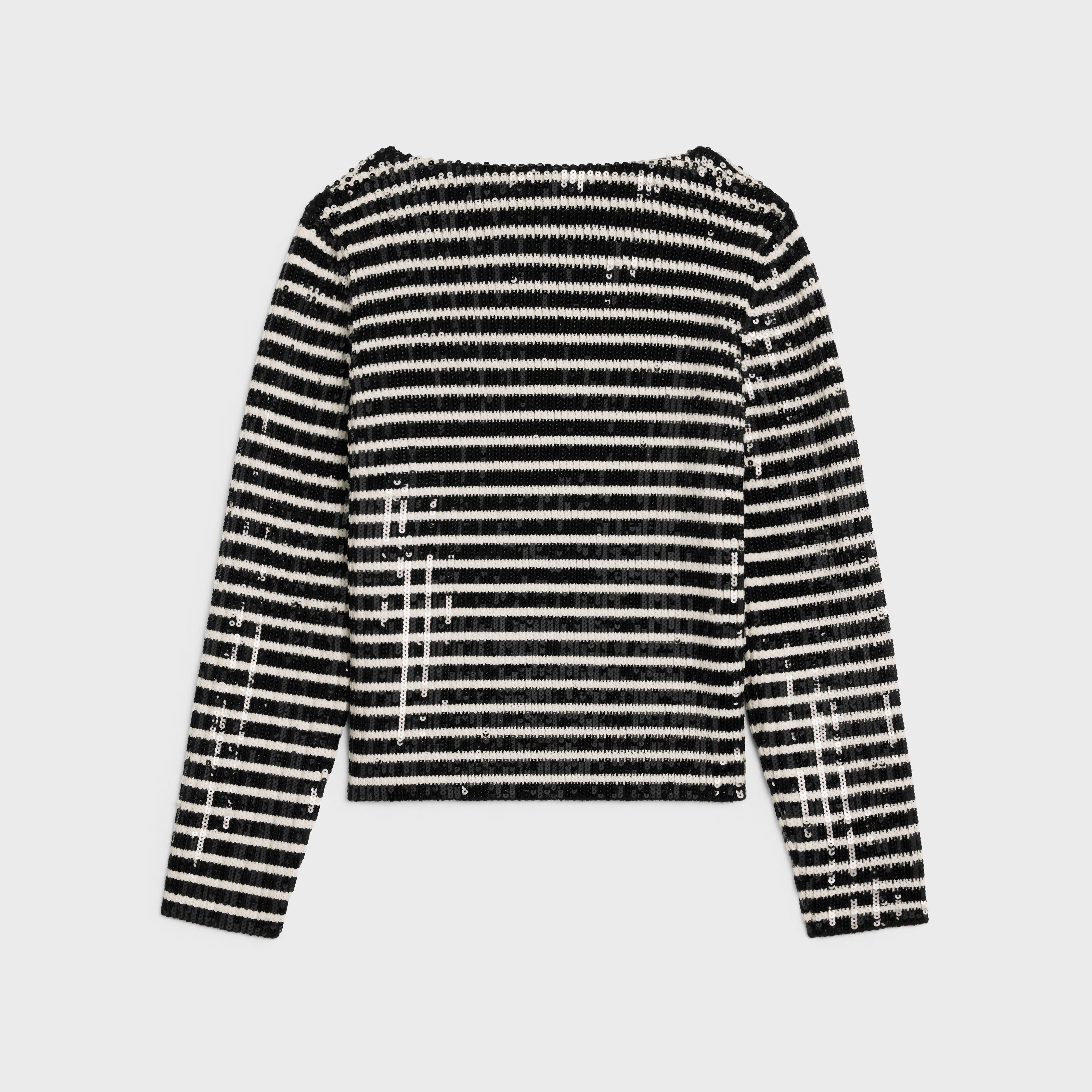 embroidered boat neck marinière sweater in wool