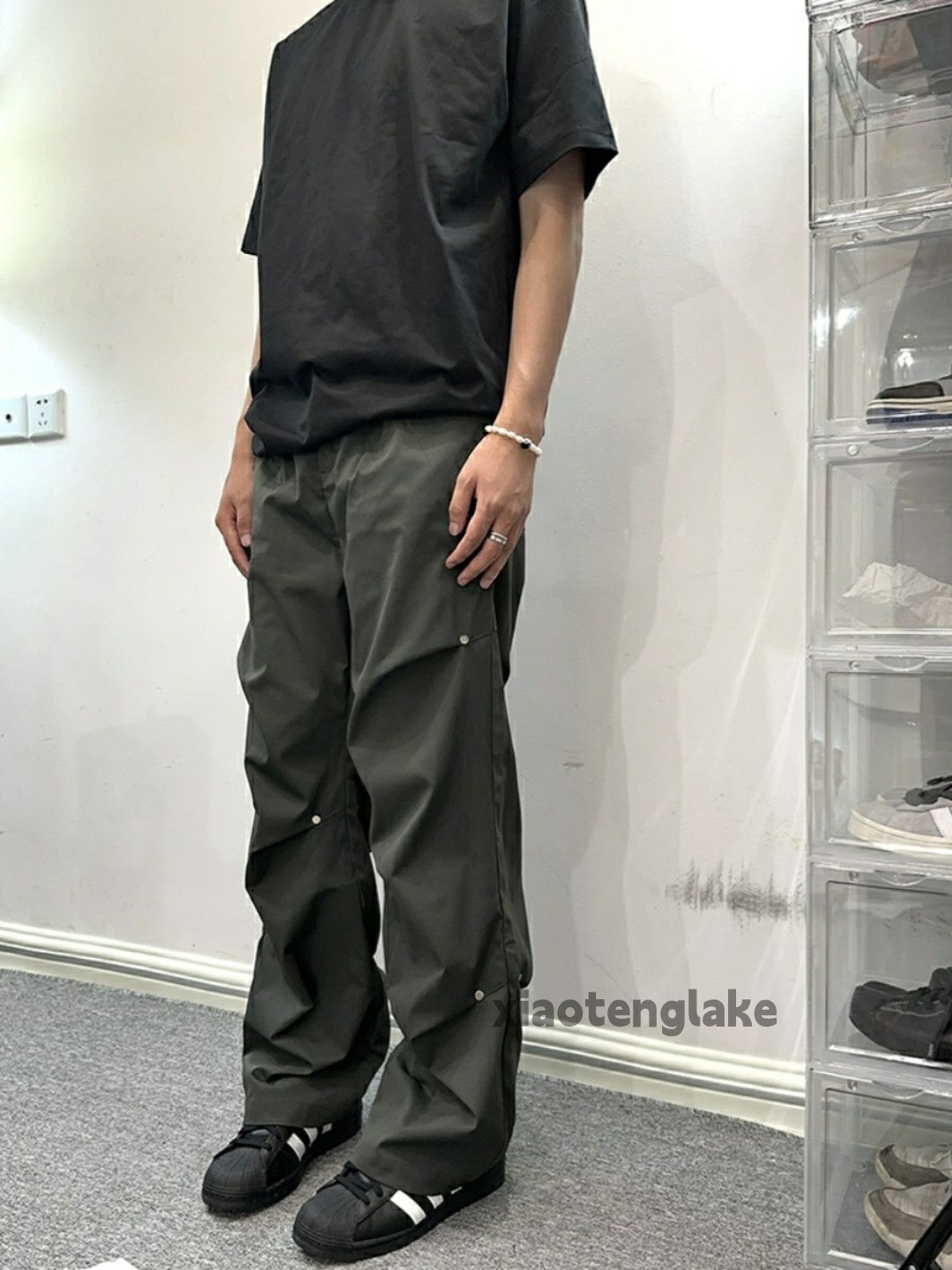 utility pleated outdoor sports loose yuppie pants