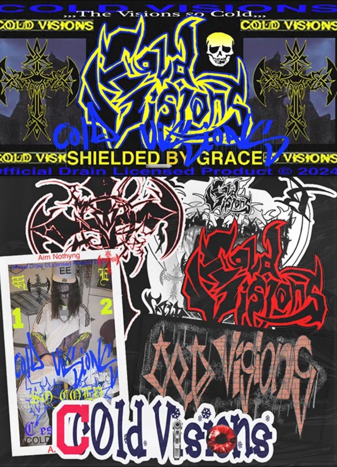 Drain Gang × Sad Boys Bladee Cold Visions Tour Sticker Pack Size ONE SIZE - 5 Thumbnail