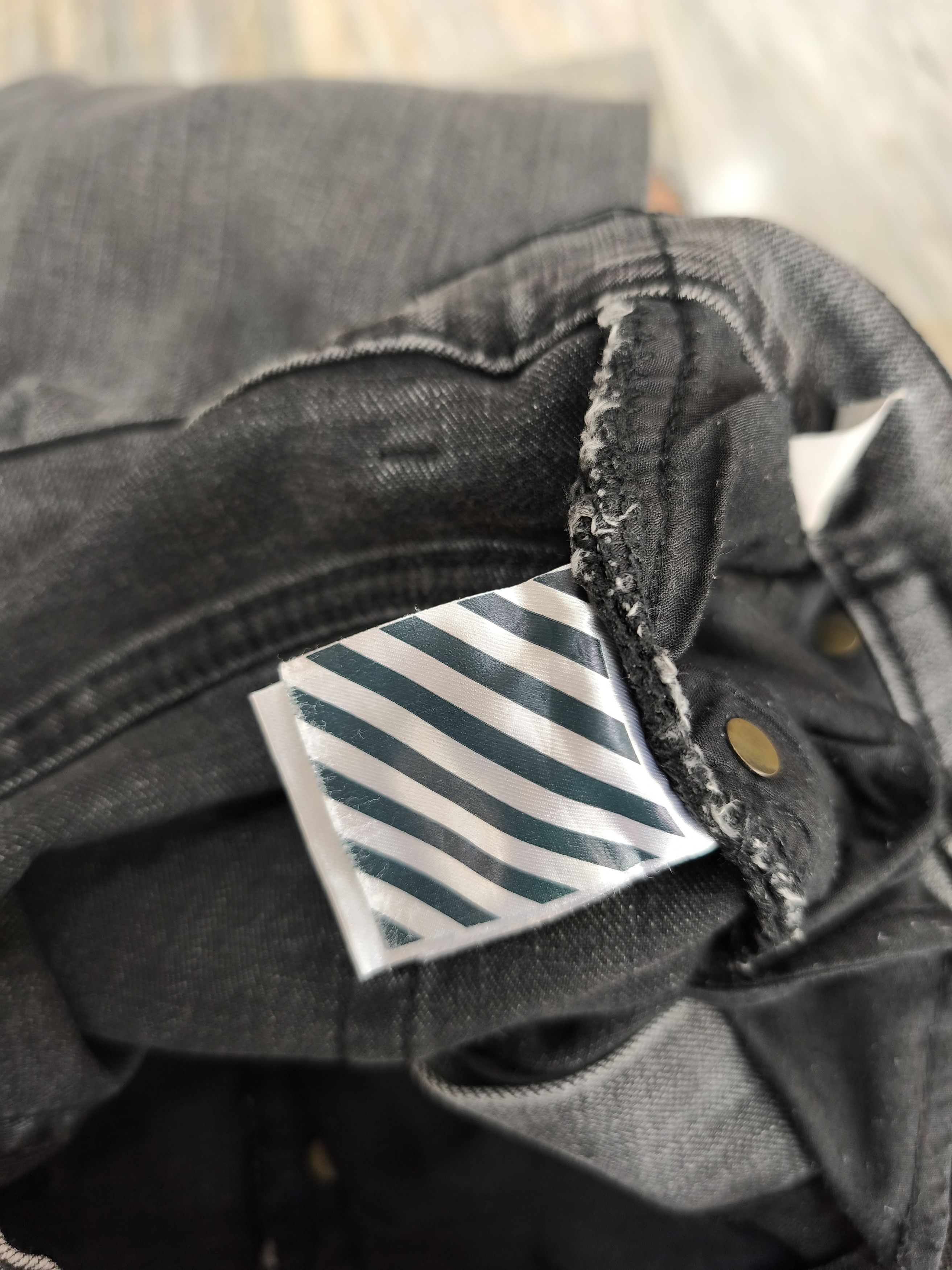 Off-White Off White Fire Line Yellow Logo Gray Slim Denim Jeans Size US 32 / EU 48 - 14 Thumbnail