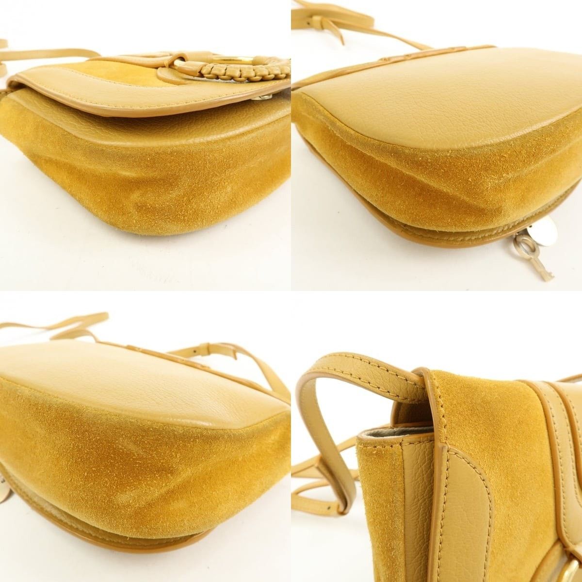 Chloe See by Chloe Joan Suede & Leather Crossbody Bag Yellow Size ONE SIZE - 5 Thumbnail