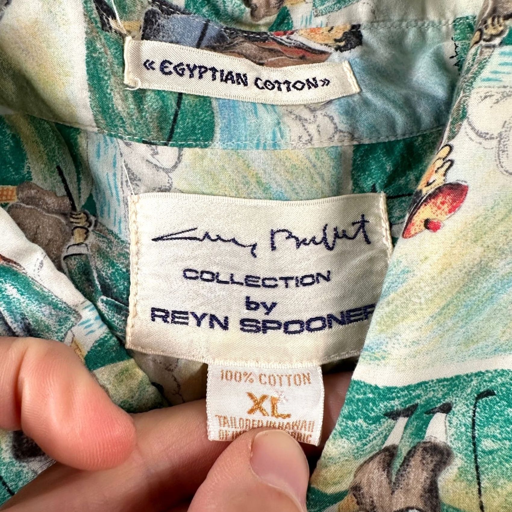 Reyn Spooner Reyn Spooner Shirt Mens XL Green Hawaiian Golf Egyptian Cotton Button-Up Size US XL / EU 56 / 4 - 3 Thumbnail