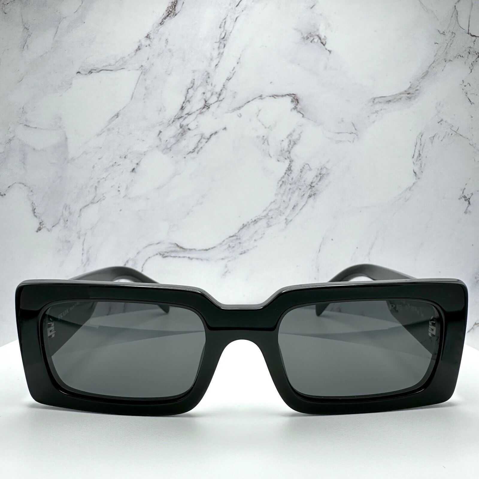 Prada New Prada Sunglasses Black Acetate Rectangle Size ONE SIZE - 4 Thumbnail
